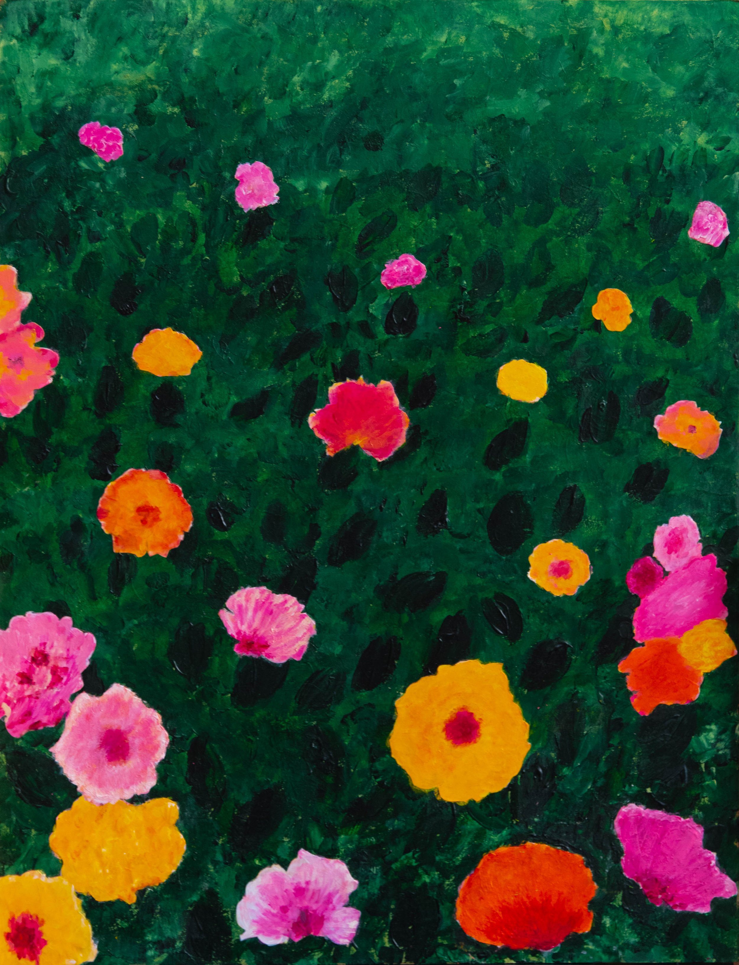 summer garden, mixed media