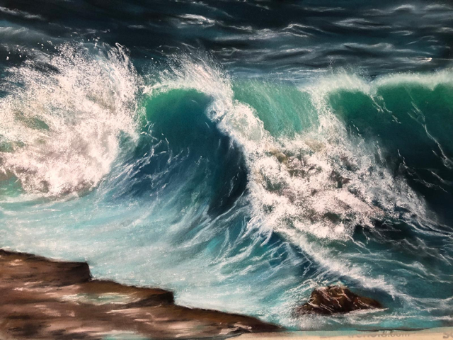 La vague, pastel