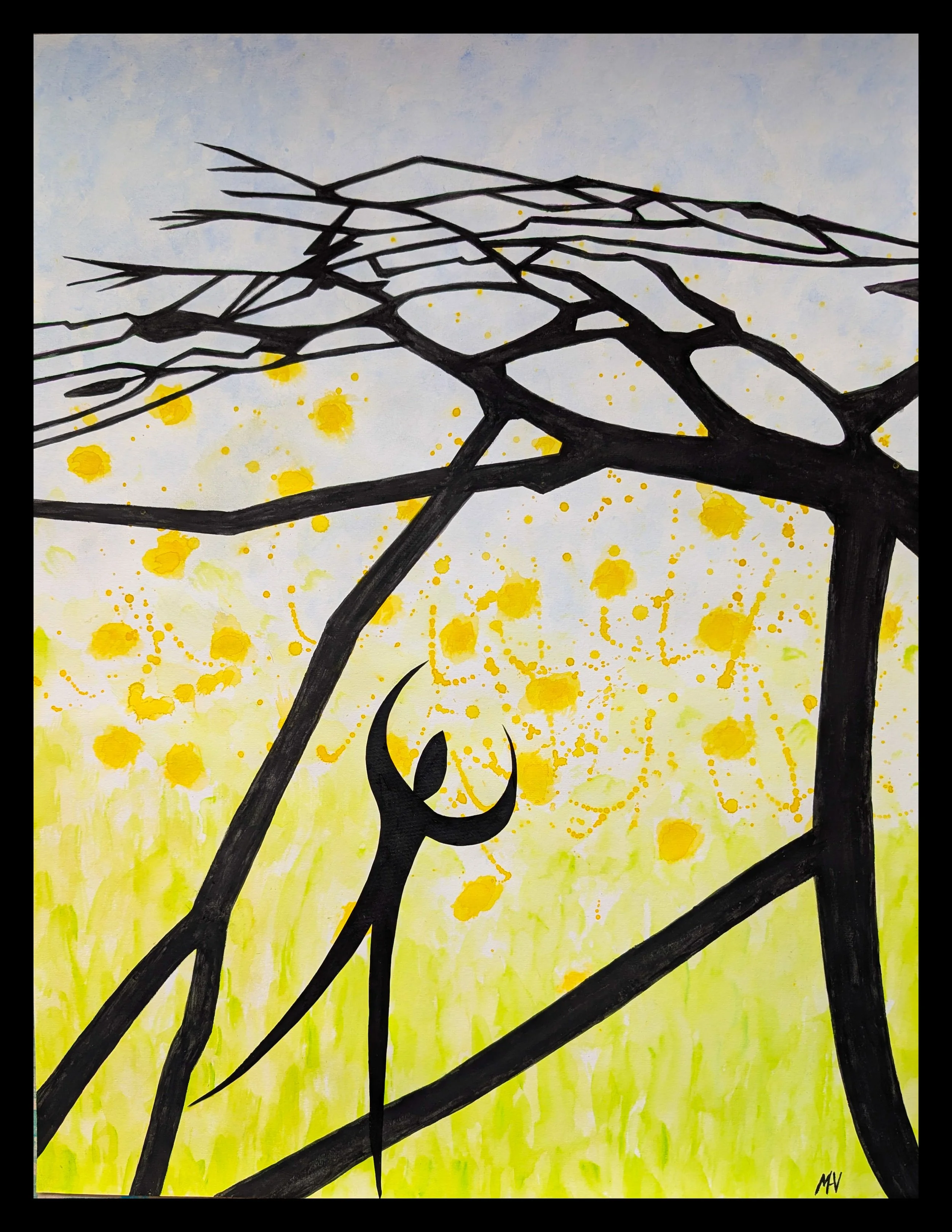 The fool, spring before spring, mixed media, 50*65 cm