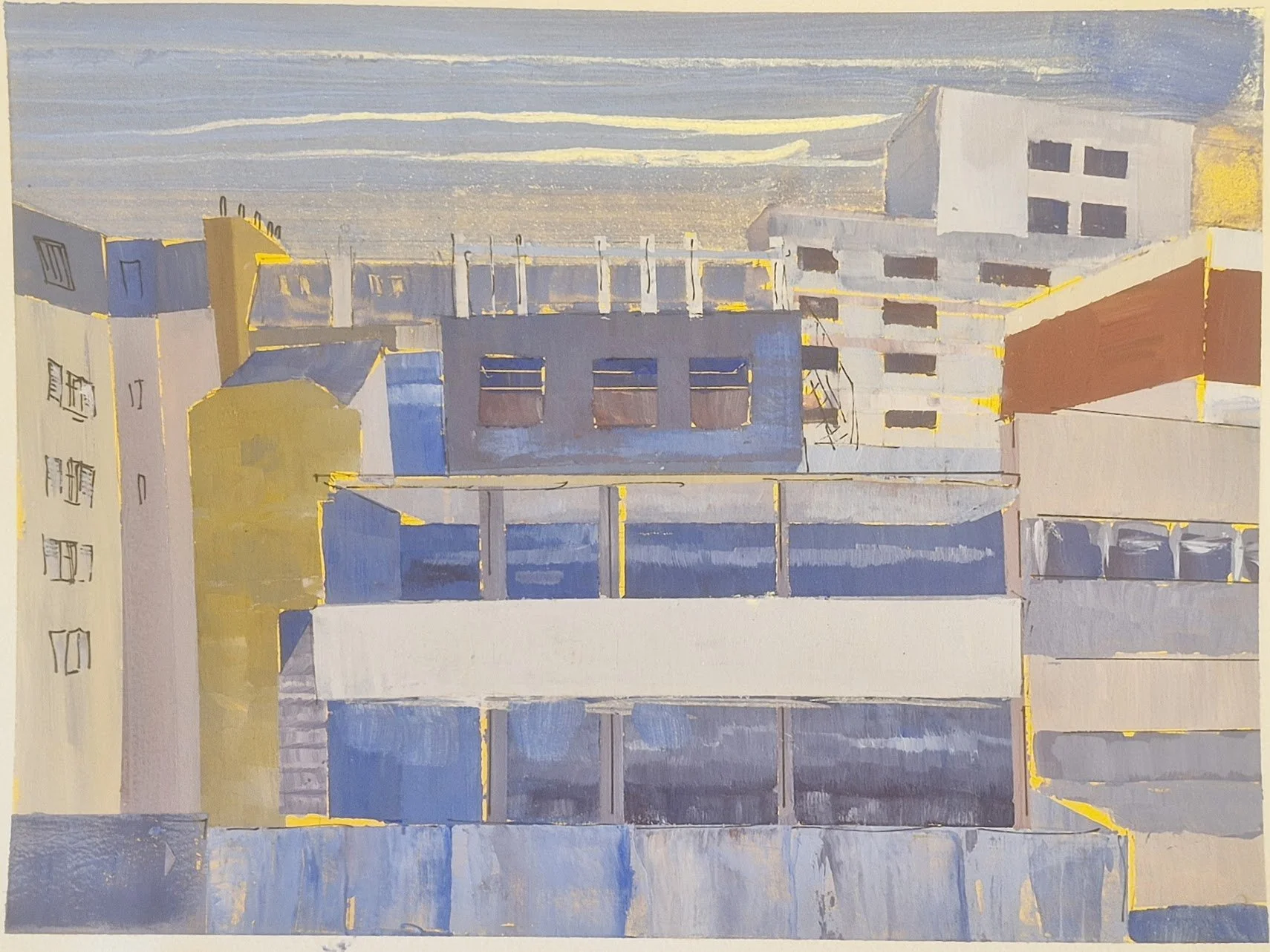 Paris 13ème 1, gouache sur papier, 23x31 cm