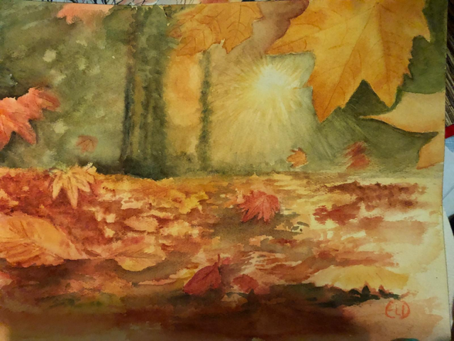L'automne, aquarelle