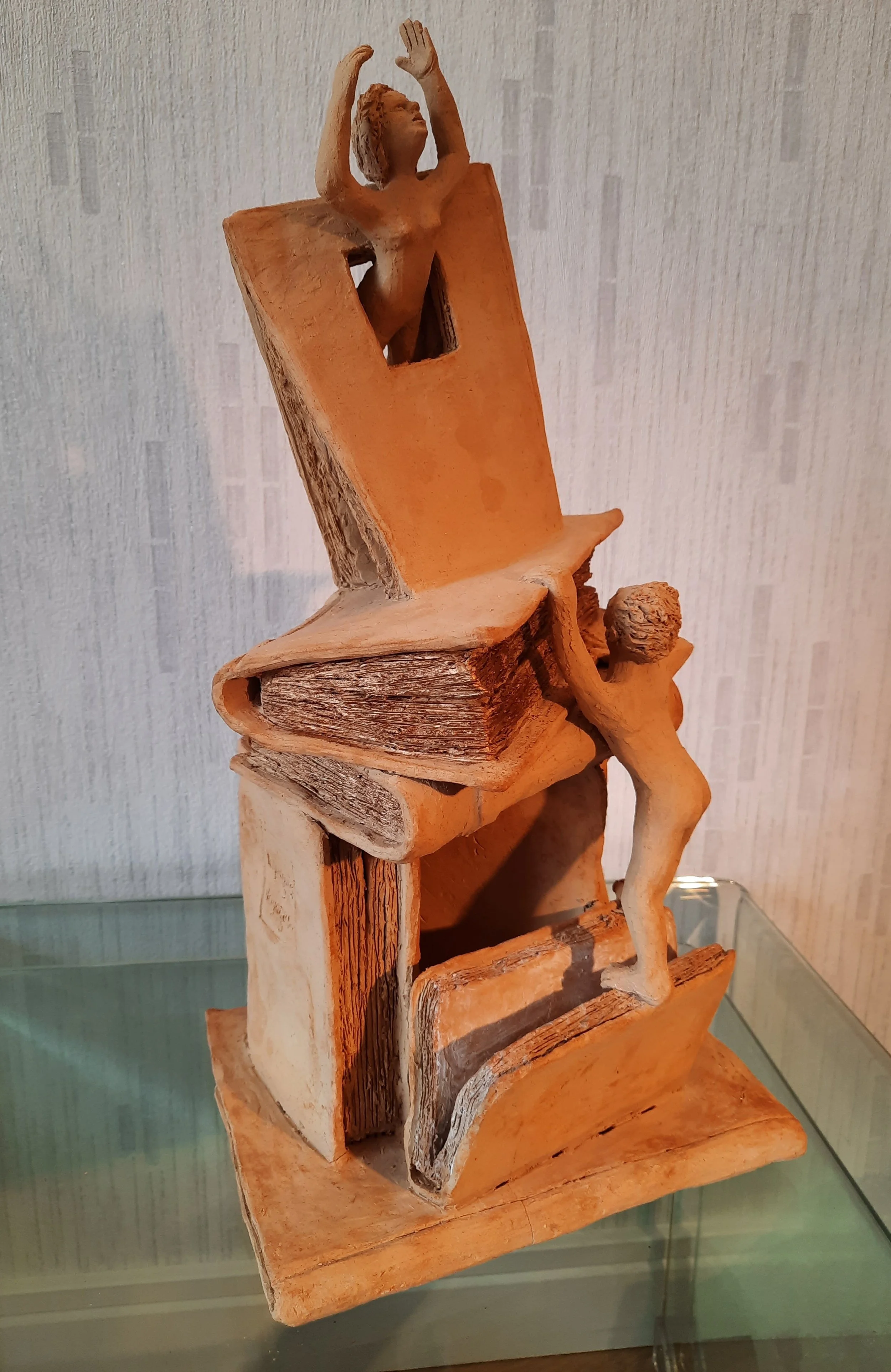 La lecture, terre cuite, 33x22x10 cm