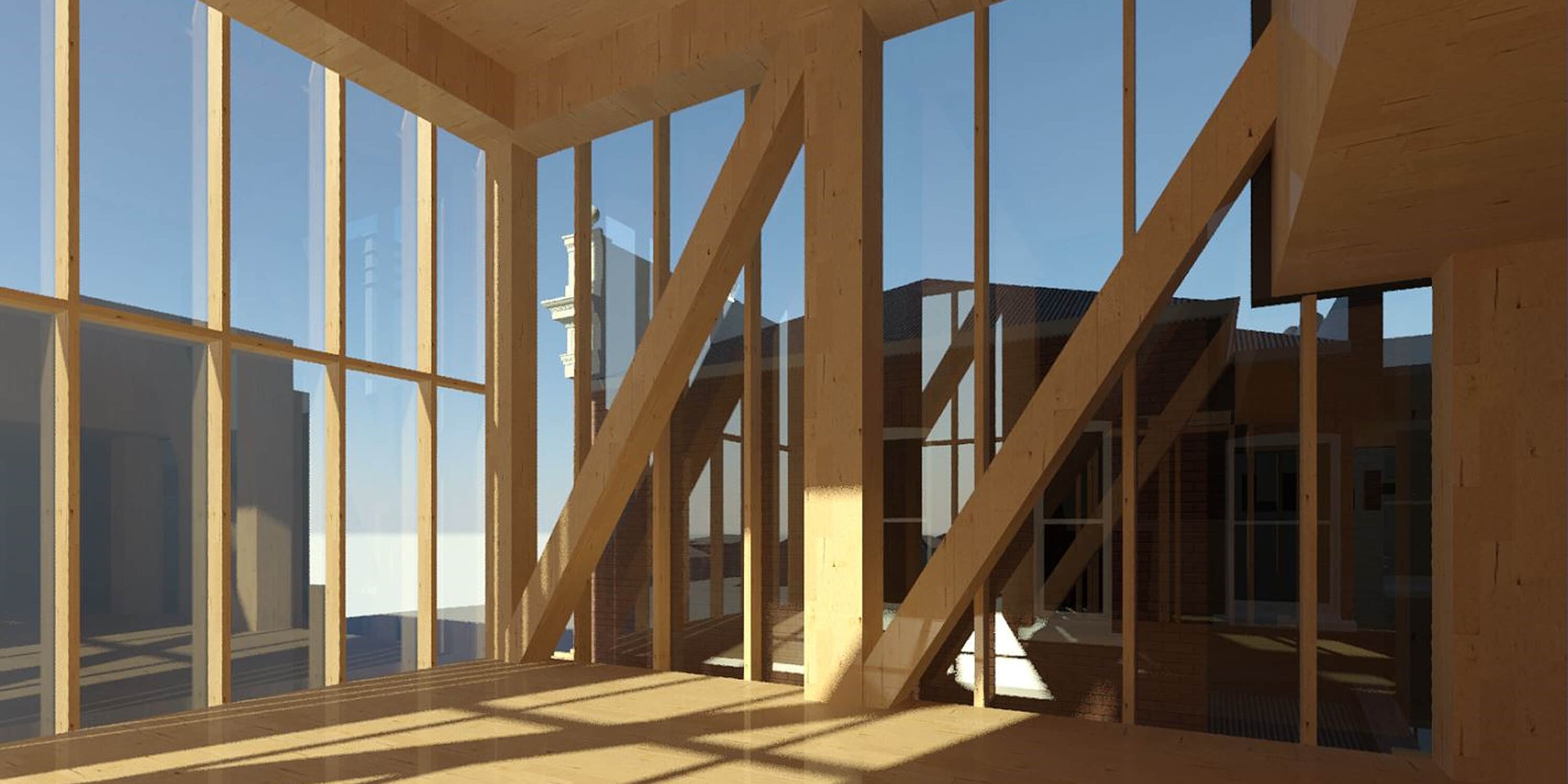 TRCB concept proposal, timber interior closeup.