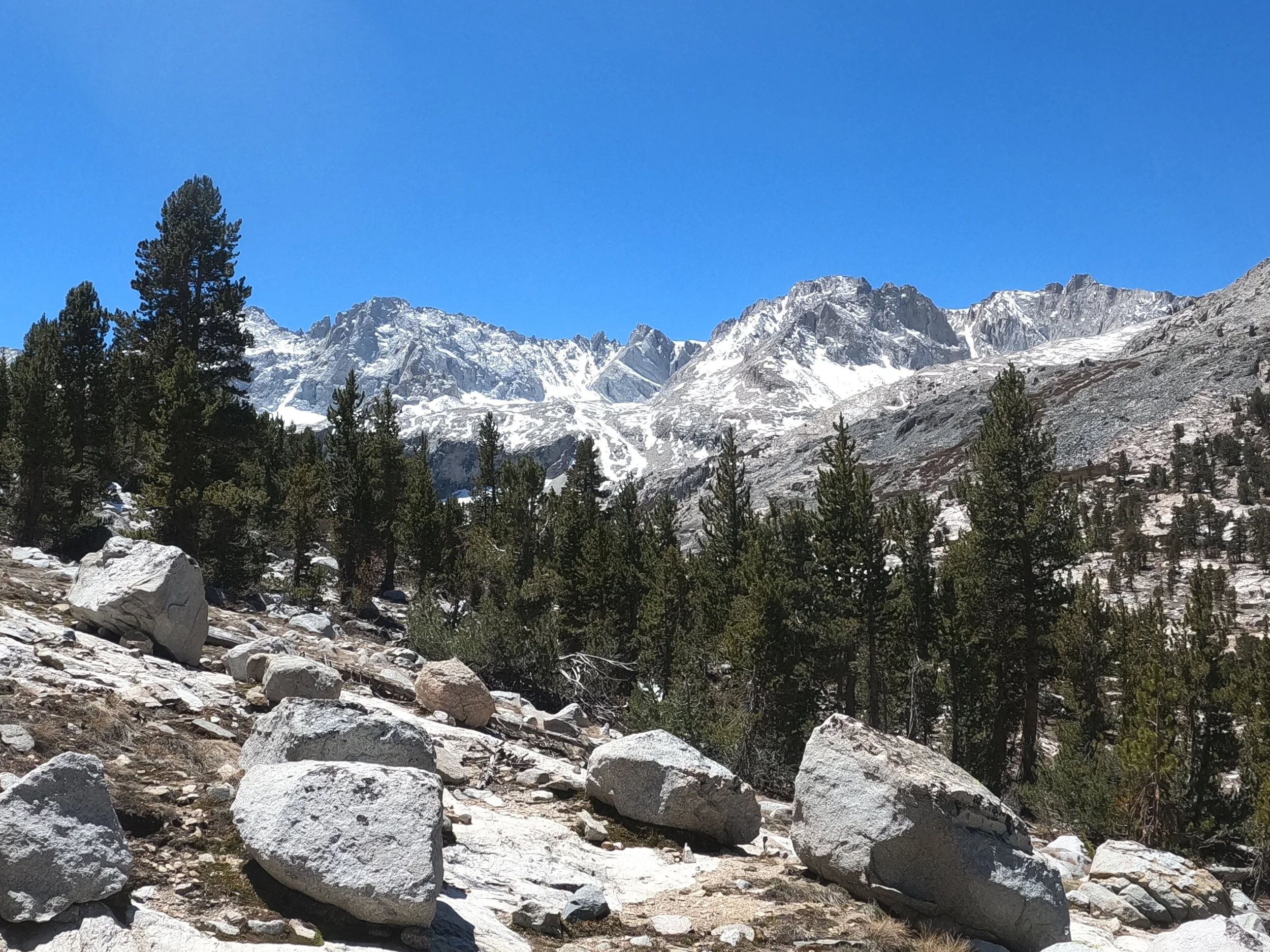 The trail up and over Kearsarge Pass had more incredible views, including the mountains over Bullfrog Lake.