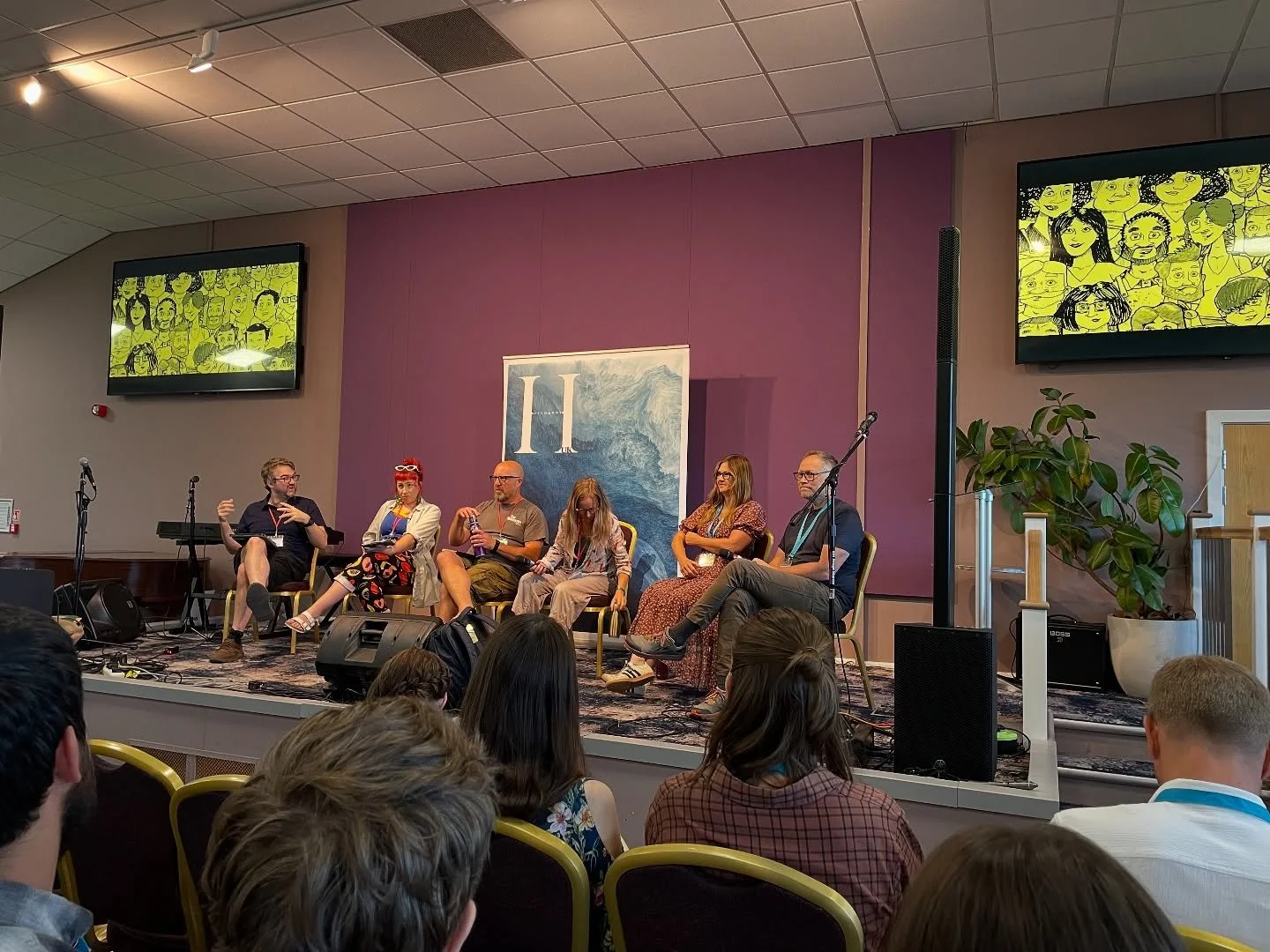 Illustrated all the branding for Hutchmoot UK 2025. (Some of the Hutchmoot Team in Session.)