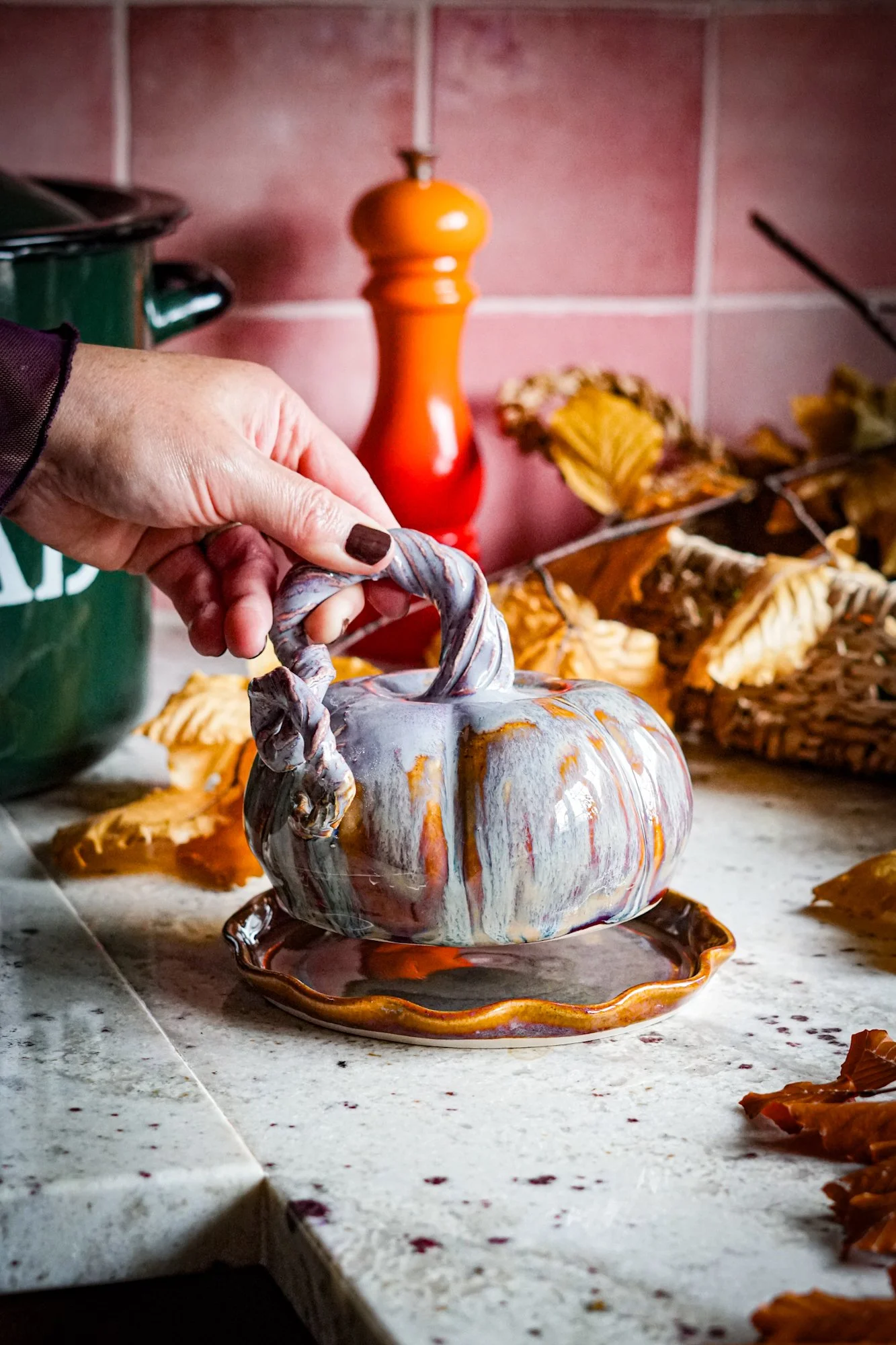 Small Pumpkin Butter Dish [SECONDS]