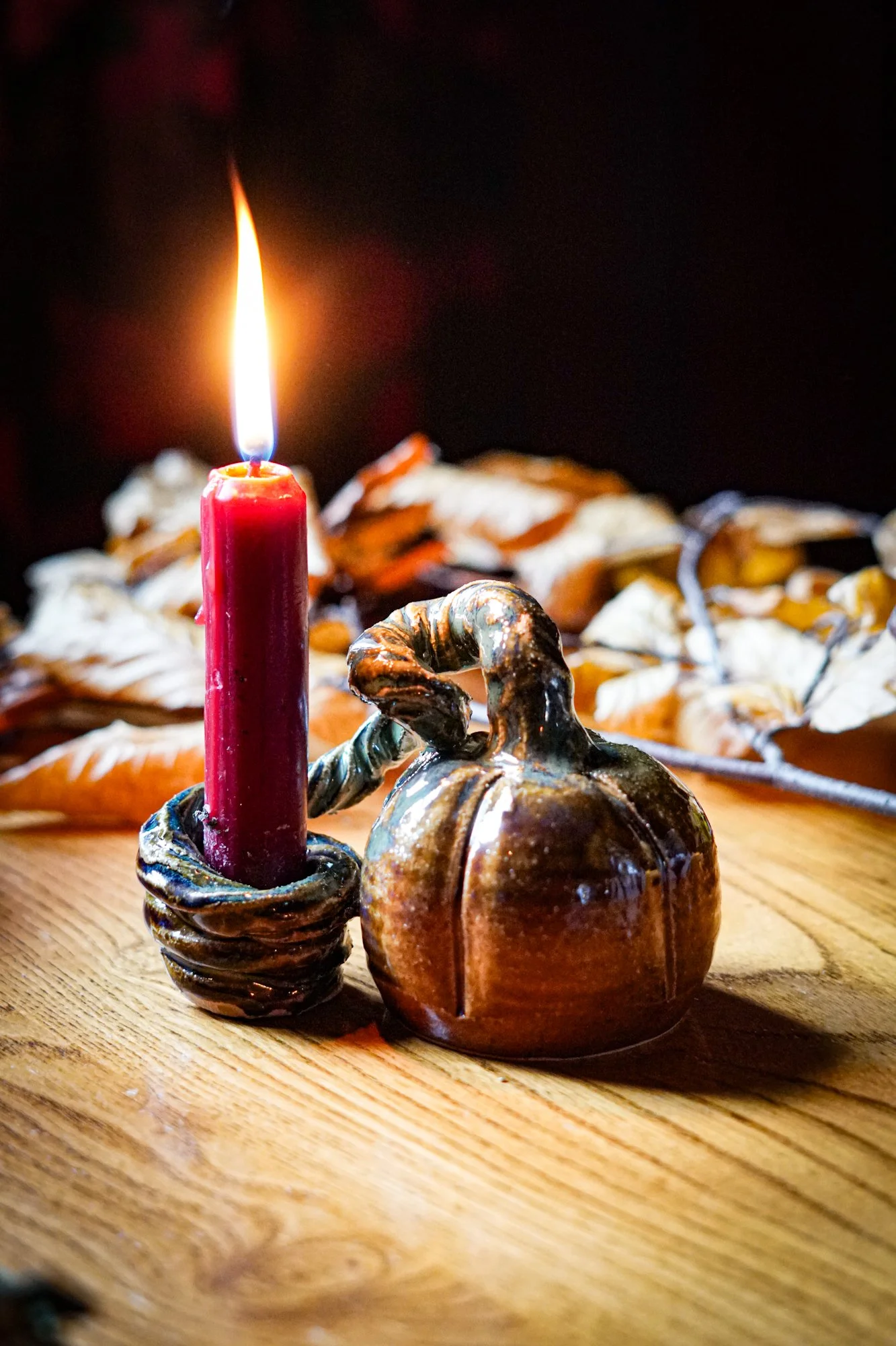 Candle Stick Holder - Pumpkin