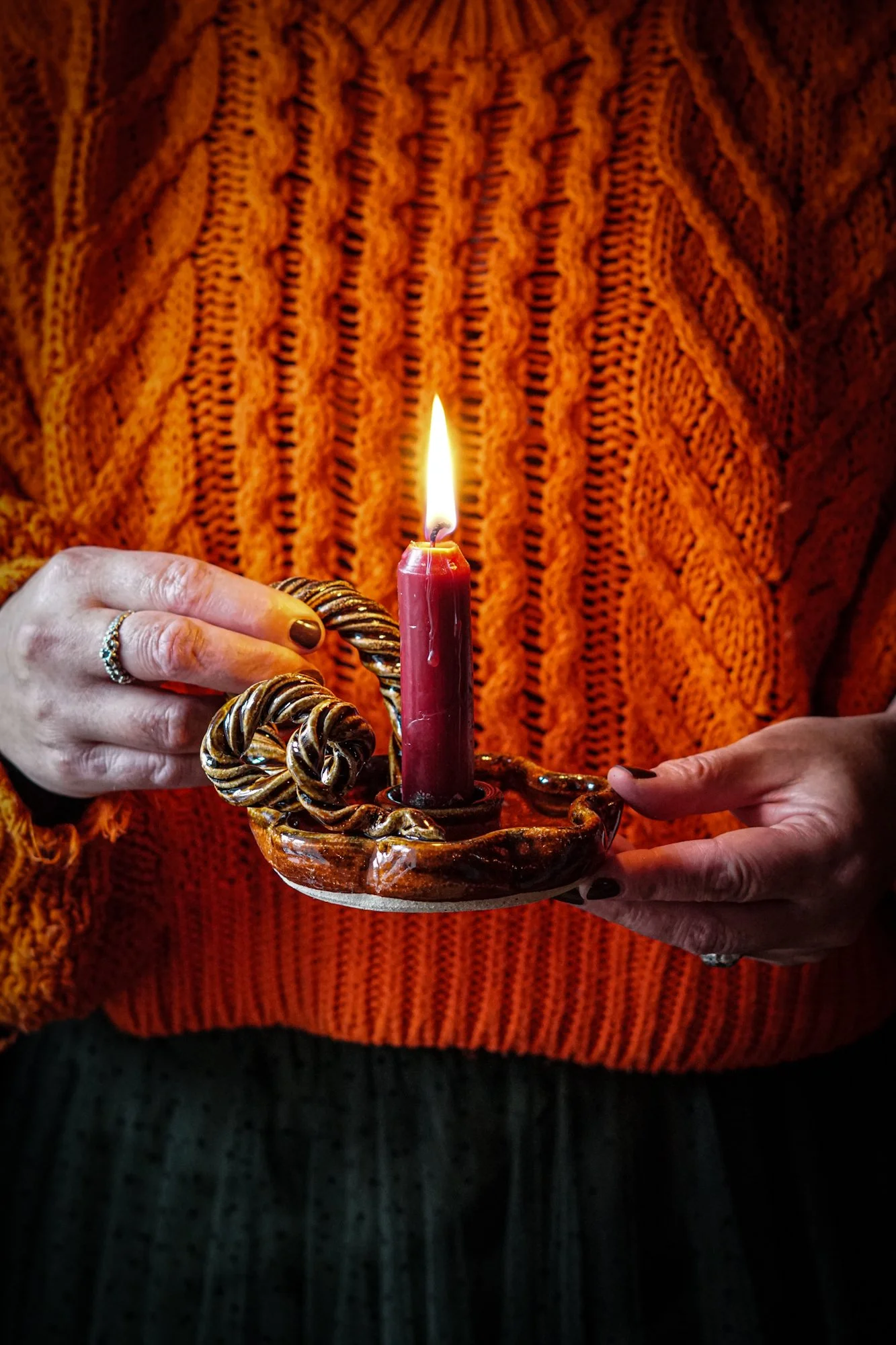 Candle Stick Holder - Garnet