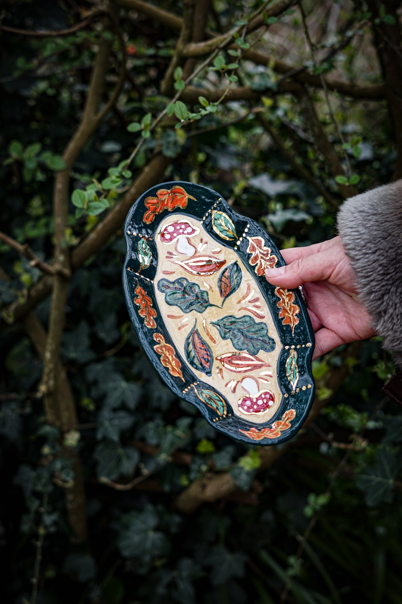 Forest Trinket Dish - Gold Lustre