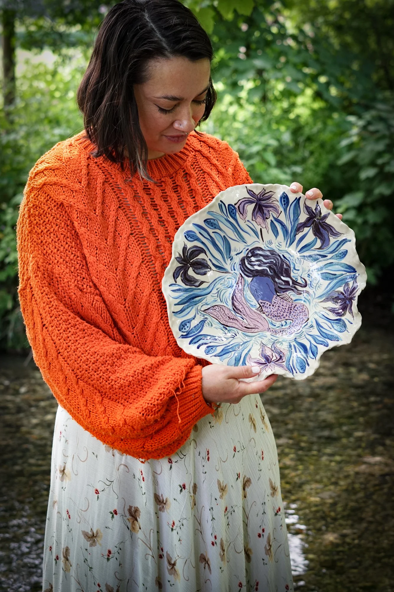 Large Wave Dish - Mermaid