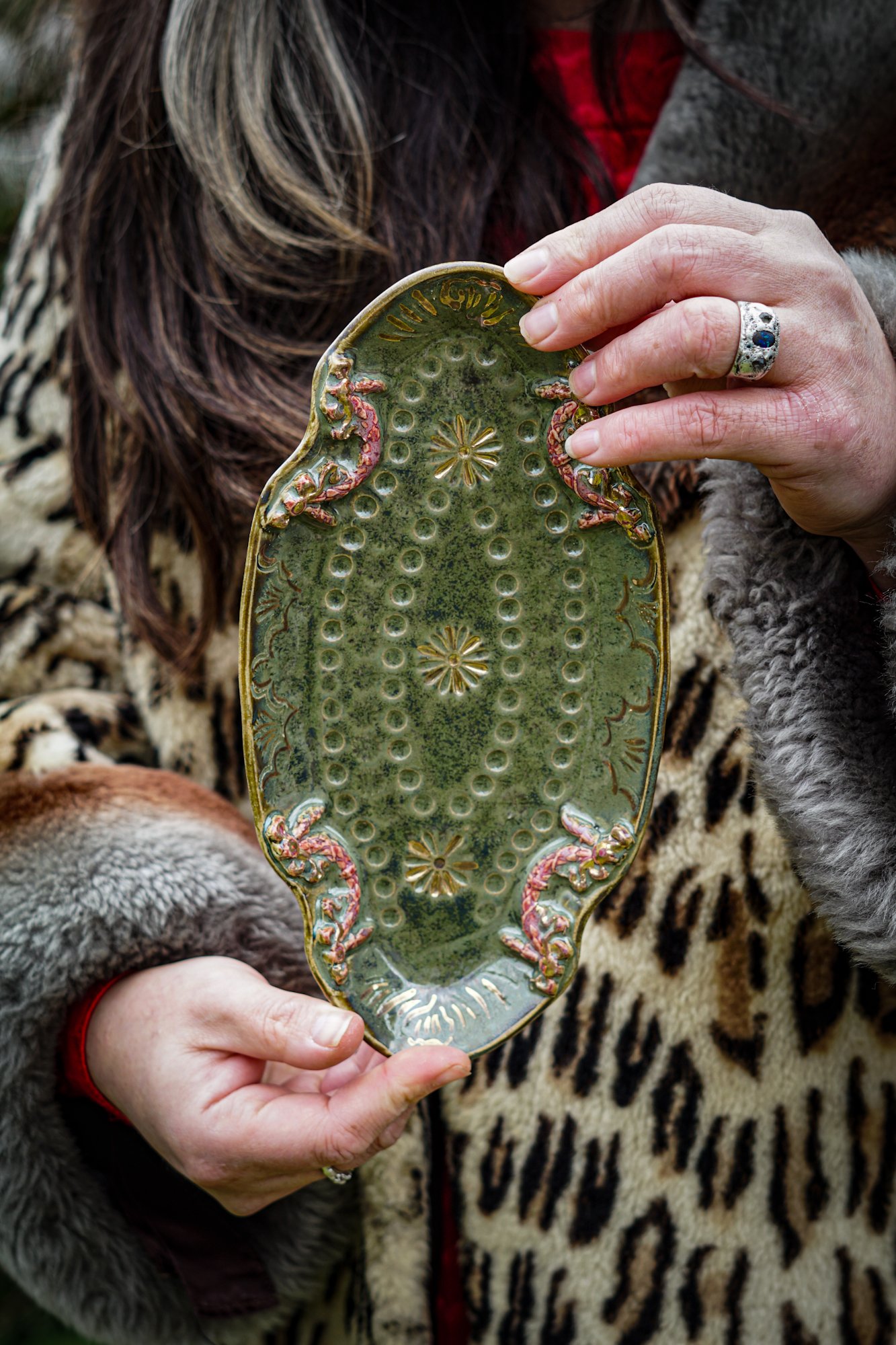 Ribbon Trinket Dish - Gold Lustre