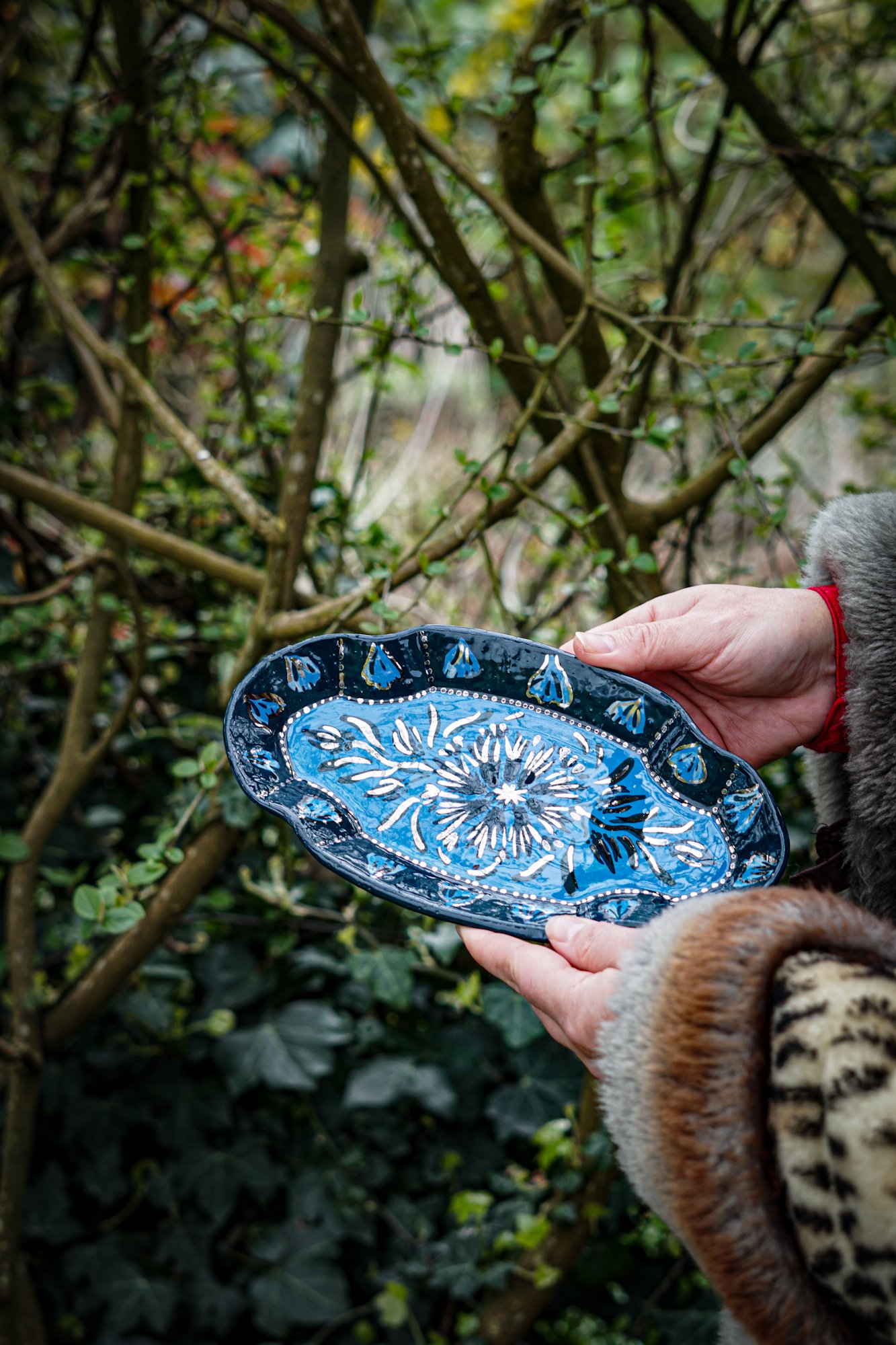 Cornflower Trinket Dish - Platinum Lustre