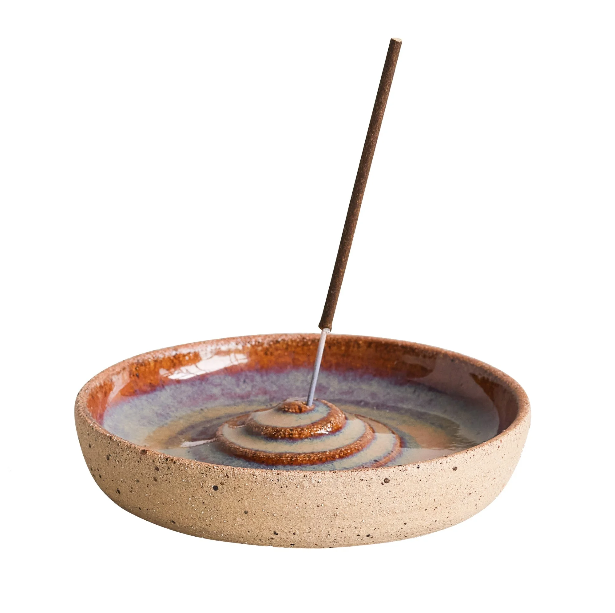 Incense Holder - Amber - £35. Gift a moment of calm with this wheel-thrown incense holder, perfect for gentle, mindful rituals.