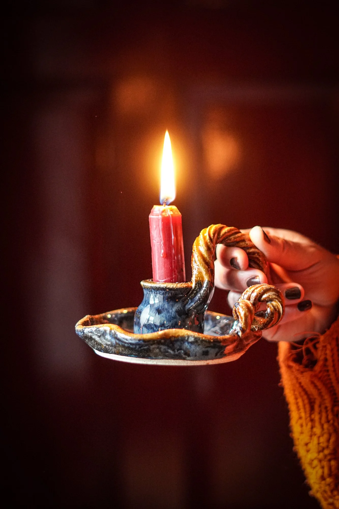 Candle Stick Holder - Cobalt