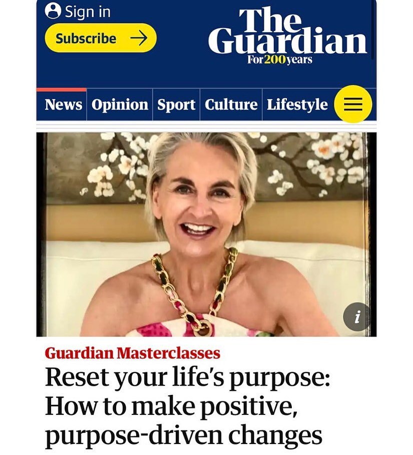 Join me for my Guardian Masterclass! Reset your life&rsquo;s purpose: How to make positive, purpose-driven changes. Online workshop on Monday 12 July 2021, 6pm - 8.30pm (BST). Click on the link in my bio to book your ticket!
I look forward to seeing 