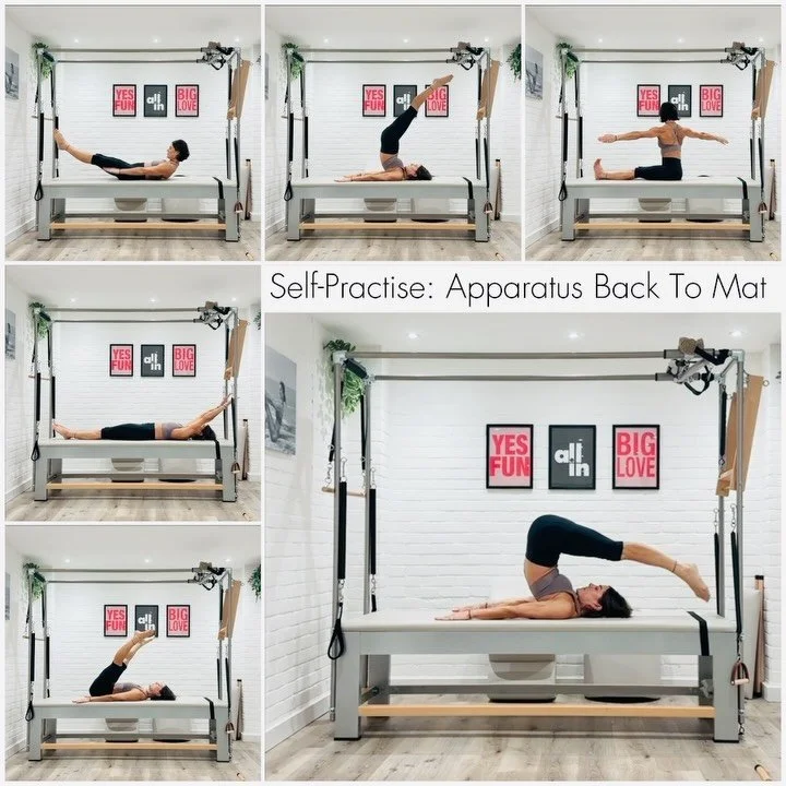 🔹 From Mat to apparatus &amp; apparatus back to Mat: it is one 🔁🤸🏻&zwj;♀️🔁 
.
🔹Taking the work I am learning, feeling &amp; finding on the reformer, cadillac, baby chair, high chair, wall, foot corrector, &amp; wunda chair, &amp; bringing it ri