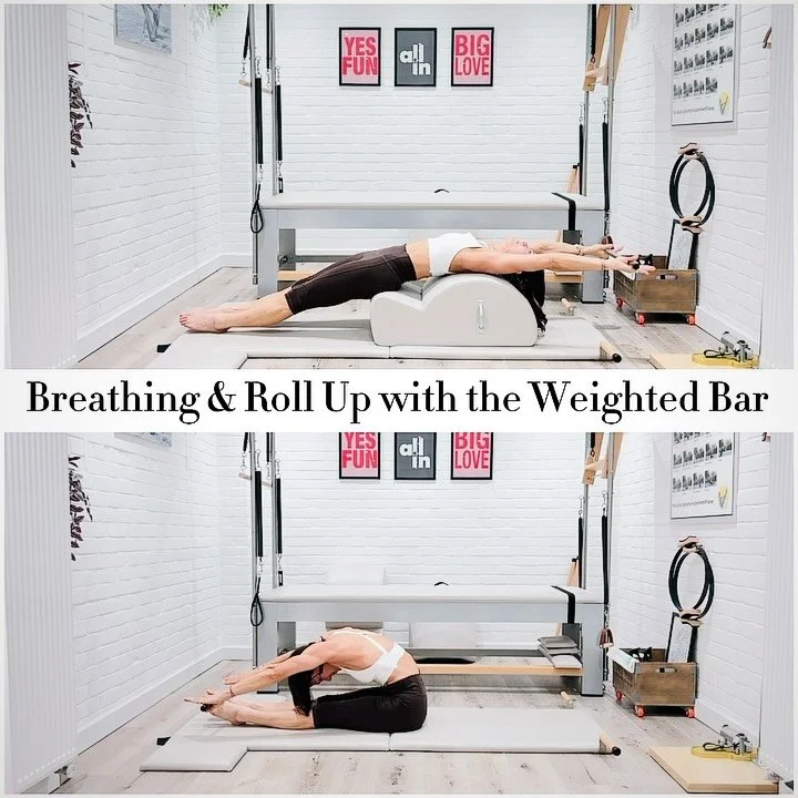 🔹Hello to my fabulous new Weighted Bar created by the awesome team at @tecnopilates 🤍
.
🔹 So, why the weighted bar for these two phenomenal classics? 🤔
.
🔹 Well when articulating the spine as for the Roll Up, &amp; stretching the arms away from 