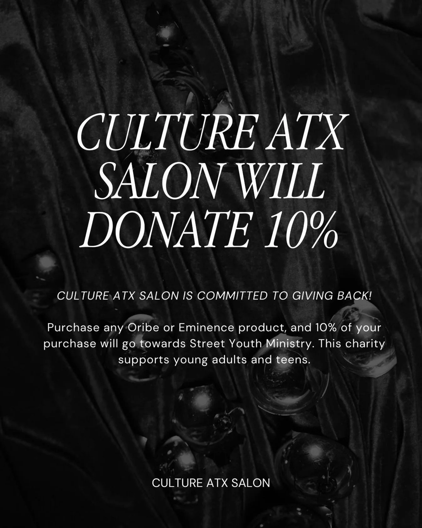 Holidays are all about giving back!🎄Culture will be donating 10% of all sales to @streetyouth a great organization that helps young adults and teens get back on their feet. ❤️