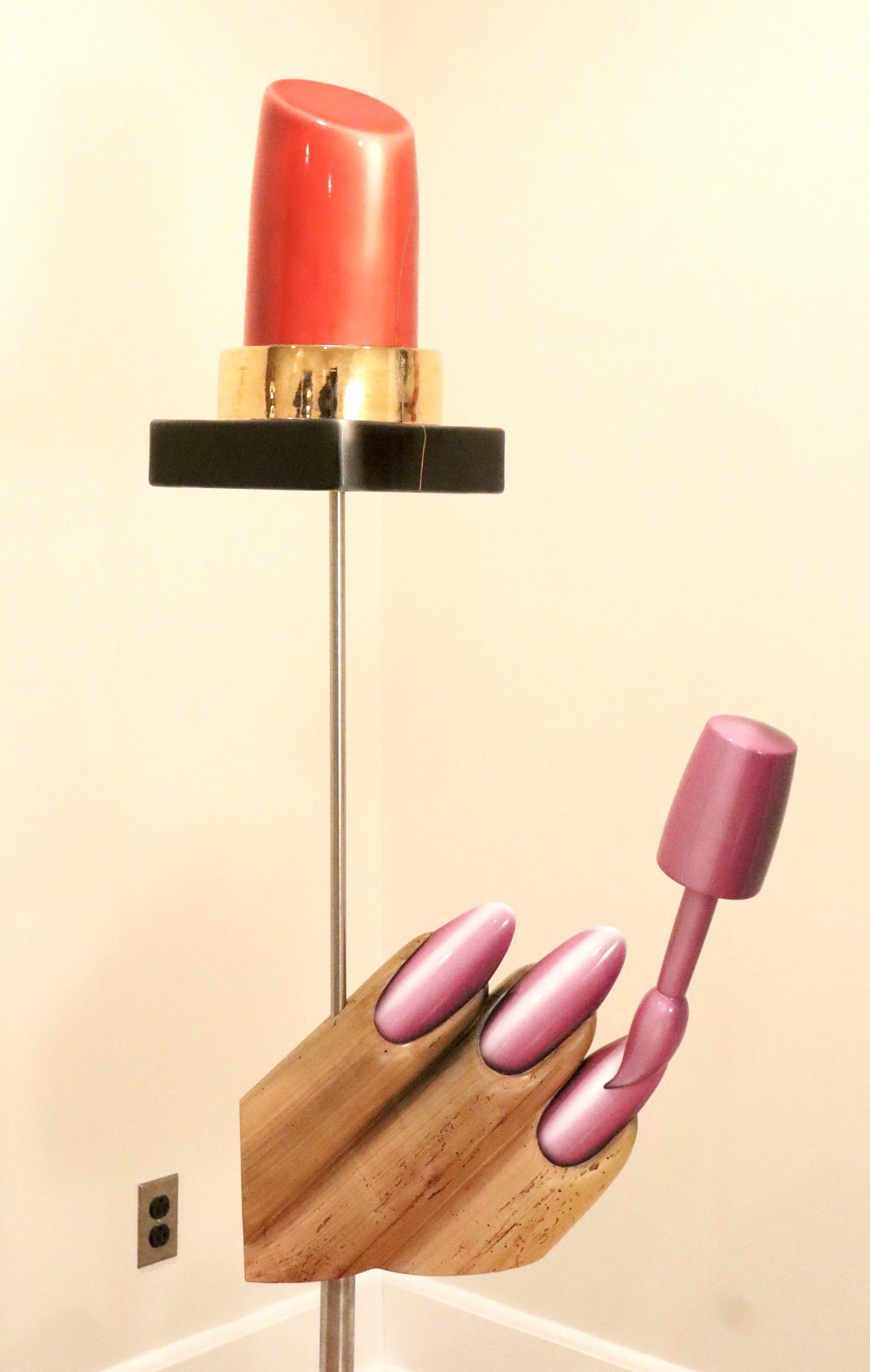 Text Thread 2/ Glazed and lustered ceramic with Kintsugi, polychromed spalted maple, steel, stainless steel, and PLA. / 68"x30"x24"/ 2024-2025
