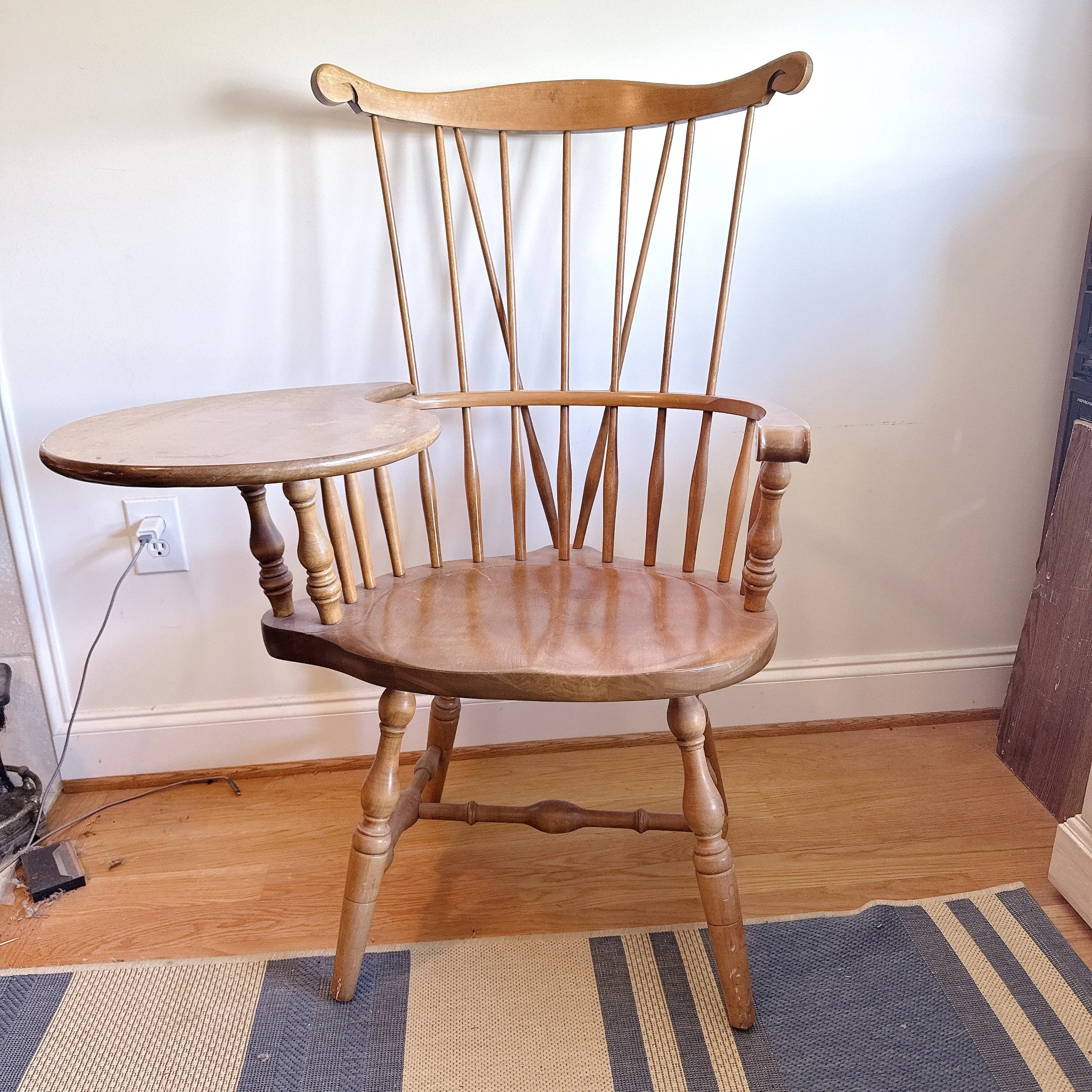S. Bent & Bros Maple Windsor Chair with Writing Arm