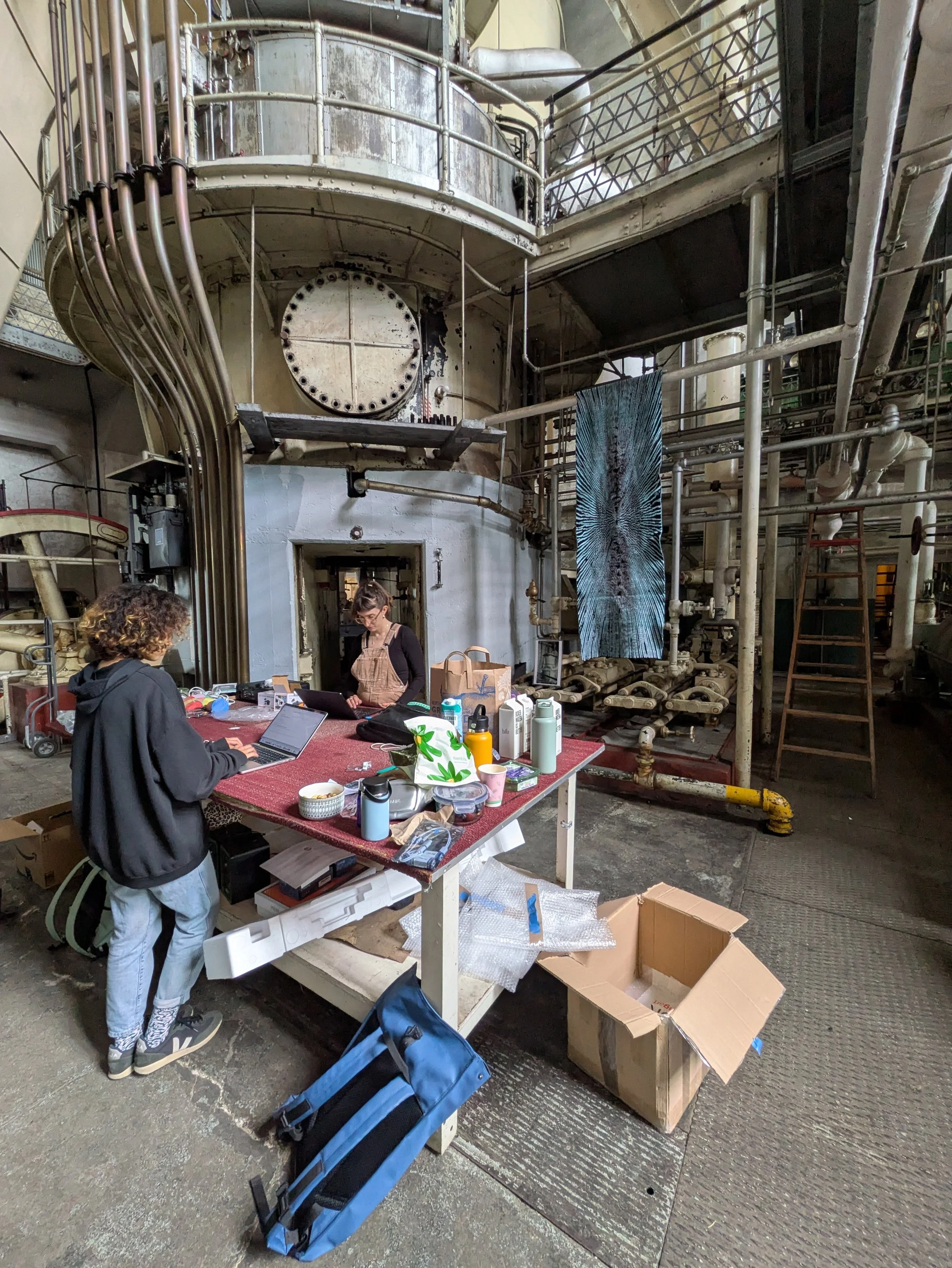 Altar at SPAM New Media Festival, Georgetown Steamplant, Seattle, WA. Curated by Sadaf Sadri and Anna Skutley.