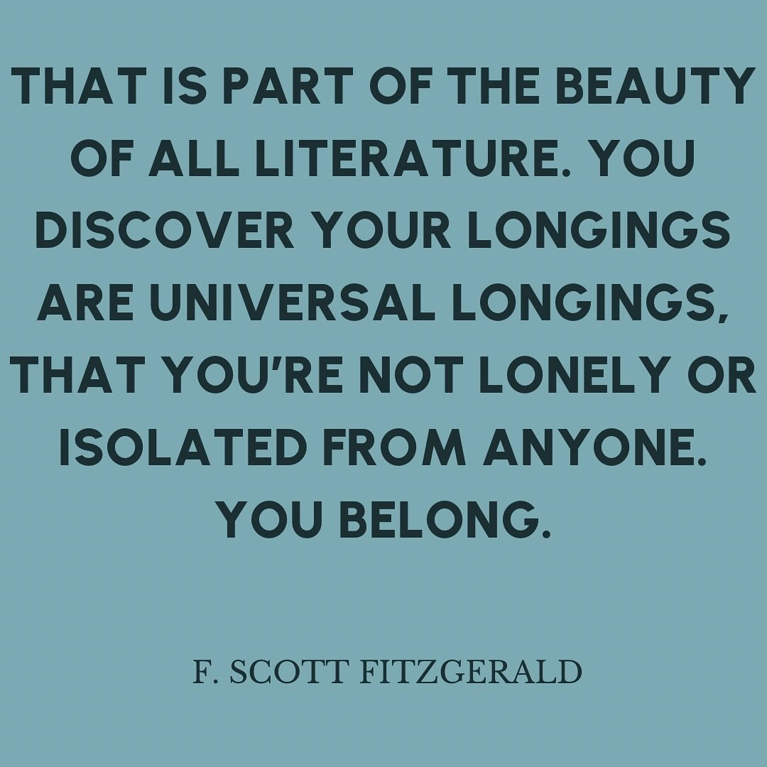 #bookquotes #fscottfitzgerald #youbelong