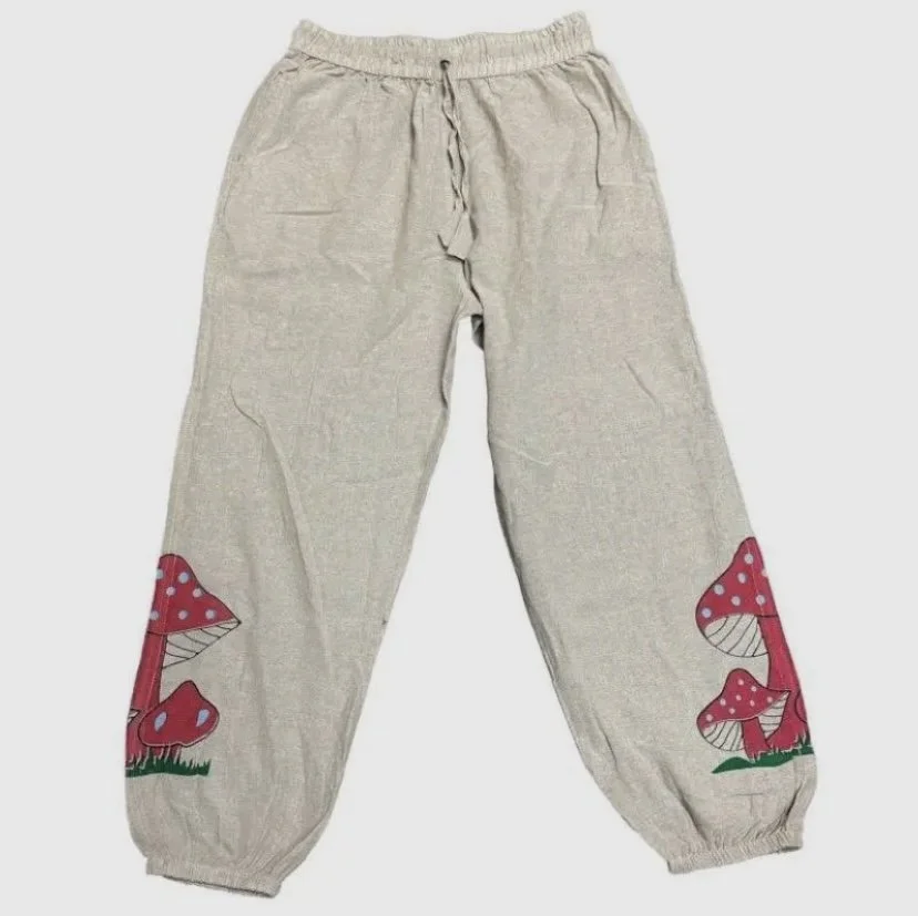 Plain Yoga Pants With Mushrooms