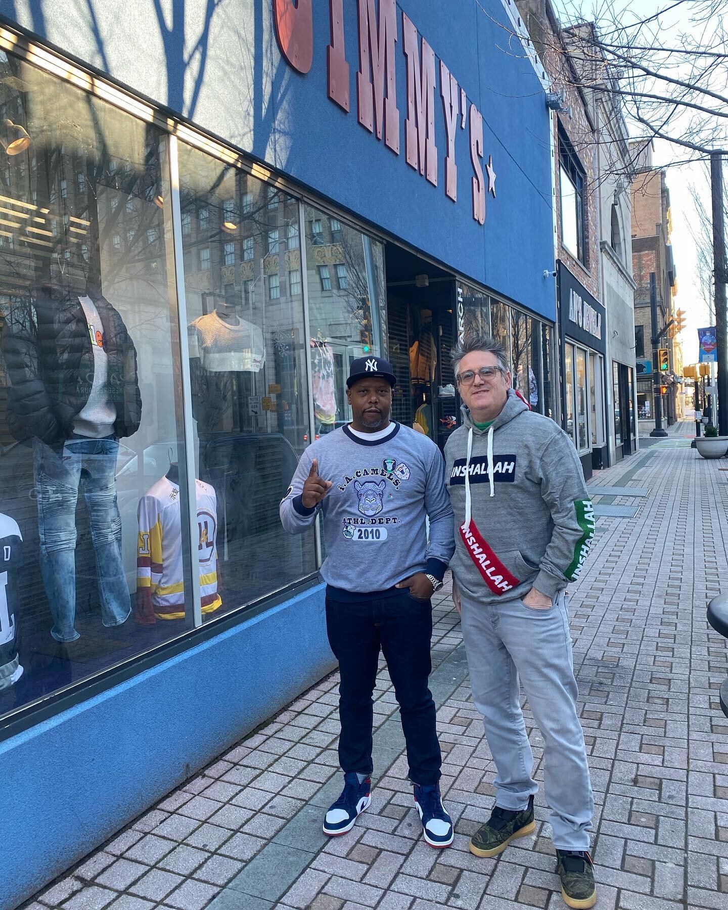A friend, a great designer, a good human and a great brand. The man behind @inshallahclothing XL with Jimmy&rsquo;s vet Dave in his new classic hoody. #203 #bpt #since1920 #bridgeport #streetwear #smallbusiness #sting #thepolice not pictured here....