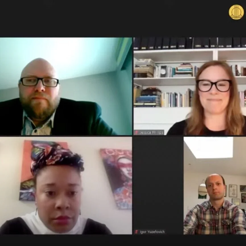 San Francisco Conservatory of Music Center for Innovative Leadership Panel Talk with Aubrey Bergauer, Jennifer Arnold, and Kale Cummings.