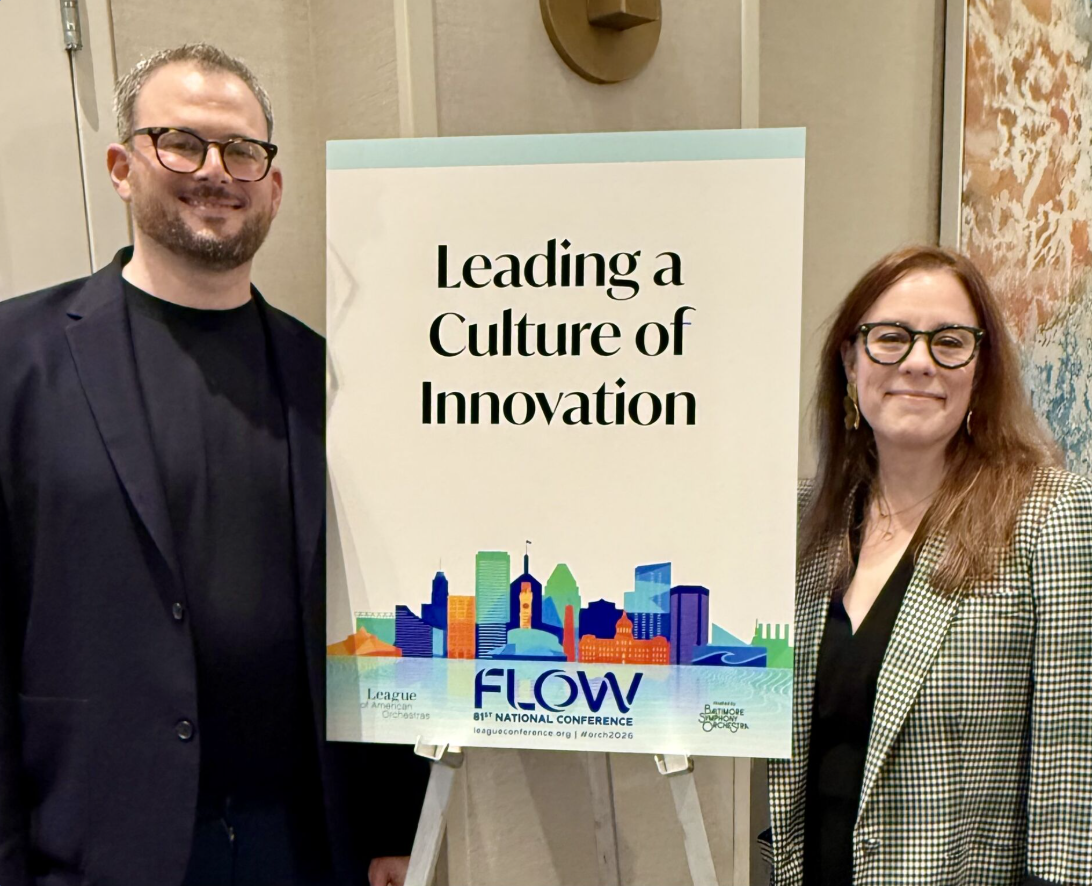 11A Collaborative kicked off the League of American Orchestras Conference with 𝐋𝐞𝐚𝐝𝐢𝐧𝐠 𝐚 𝐂𝐮𝐥𝐭𝐮𝐫𝐞 𝐨𝐟 𝐈𝐧𝐧𝐨𝐯𝐚𝐭𝐢𝐨𝐧, with our wonderful Arts + Culture Principal, Jessica Phillips, MBA and Founder Julian Chender MSOD, ACC.

The b