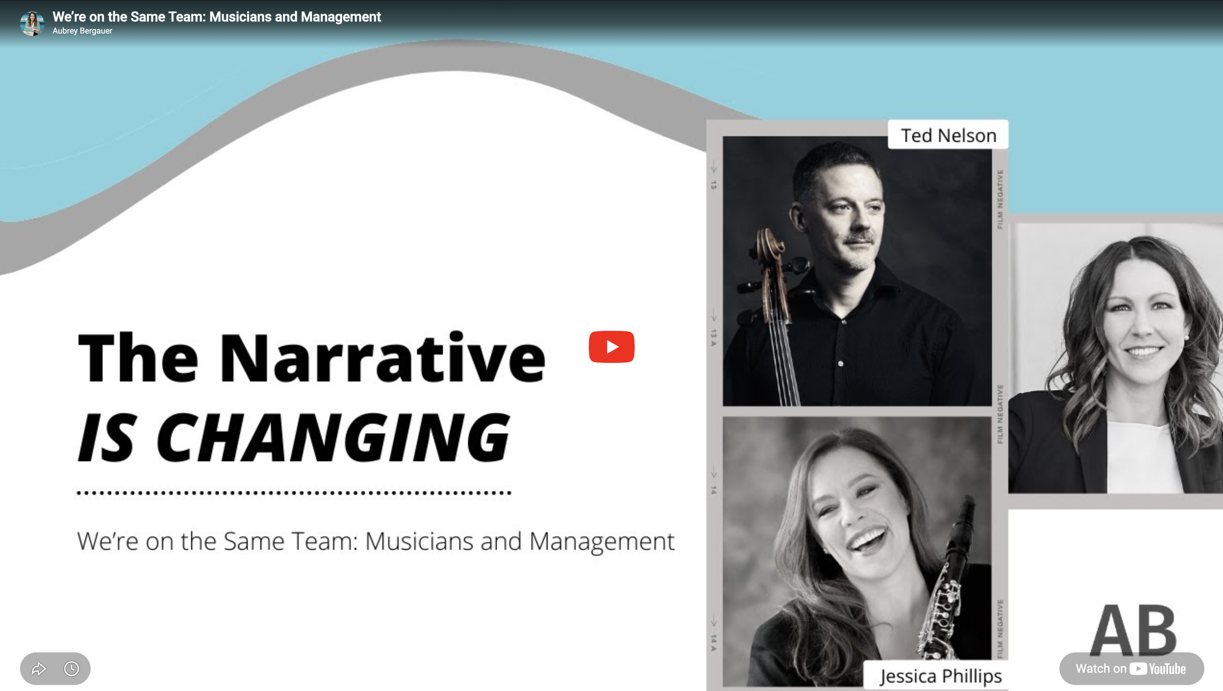 Livestream Changing the Narrative: We're on the Same Team: Musicians & Management. Creating a Bigger Pie in Negotiations with Ted Nelson & Jessica Phillips (October 25, 2022)