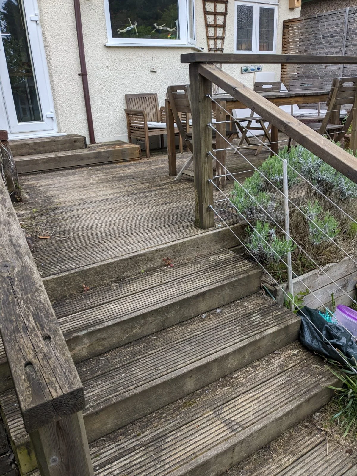 Decking prior to pressure washing