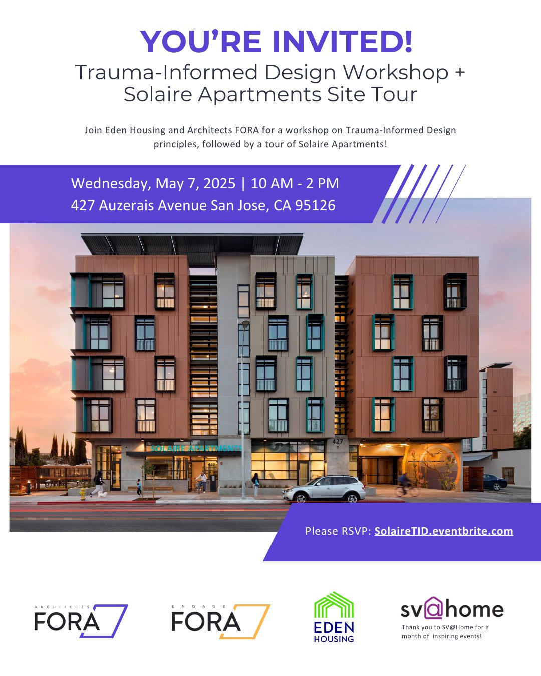 Happy Affordable Housing Month in May and thank you to Silicon Valley@Home (@svathome) for organizing wonderful events all month long!⁠
⁠
Eden Housing (@eden_housing) and Architects FORA invite you to join an educational workshop on Trauma-Informed D