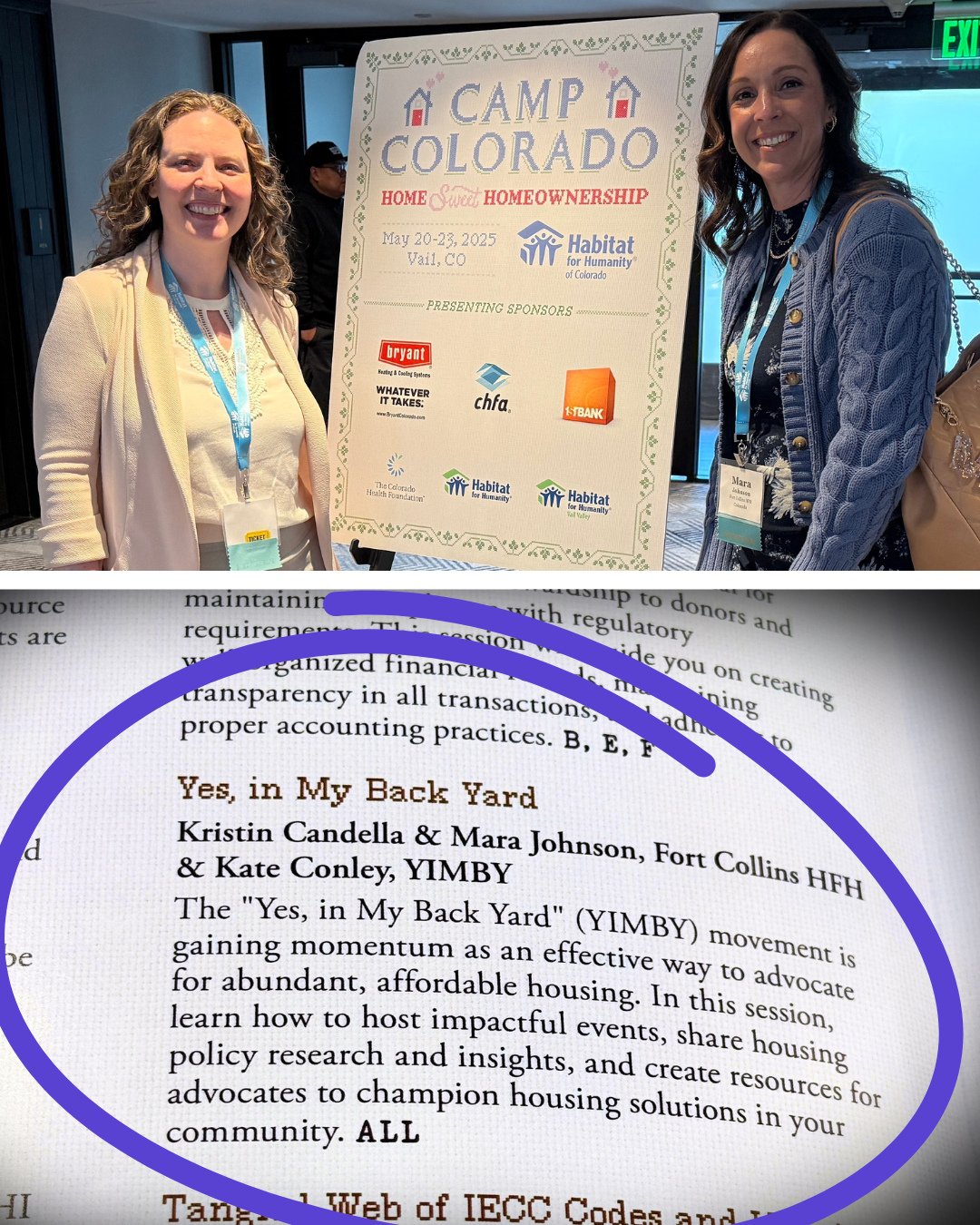 Principal Kate Conley recently joined Mara Johnson from Fort Collins Habitat for Humanity at Habitat's Camp Colorado conference to give a talk on leveraging pro-housing advocacy groups in support of affordable housing developments. As the incoming Bo