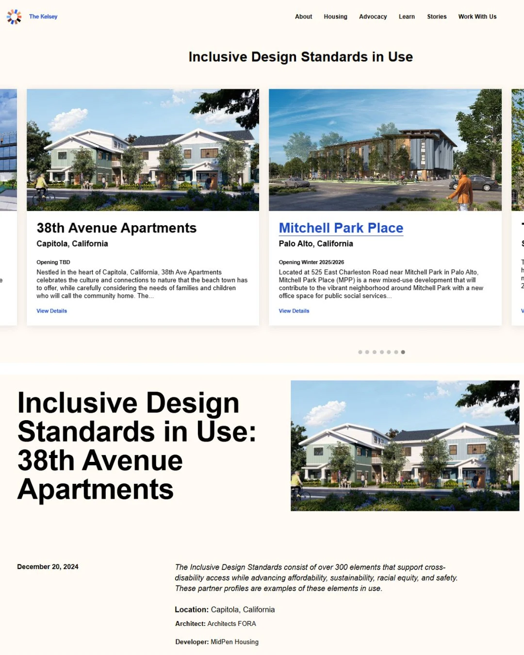 We&rsquo;re honored that The Kelsey has highlighted our work on 38th Avenue Apartments as an example of inclusive design in practice. In partnership with MidPen Housing, this project in Capitola centers the needs of families and people of all abiliti