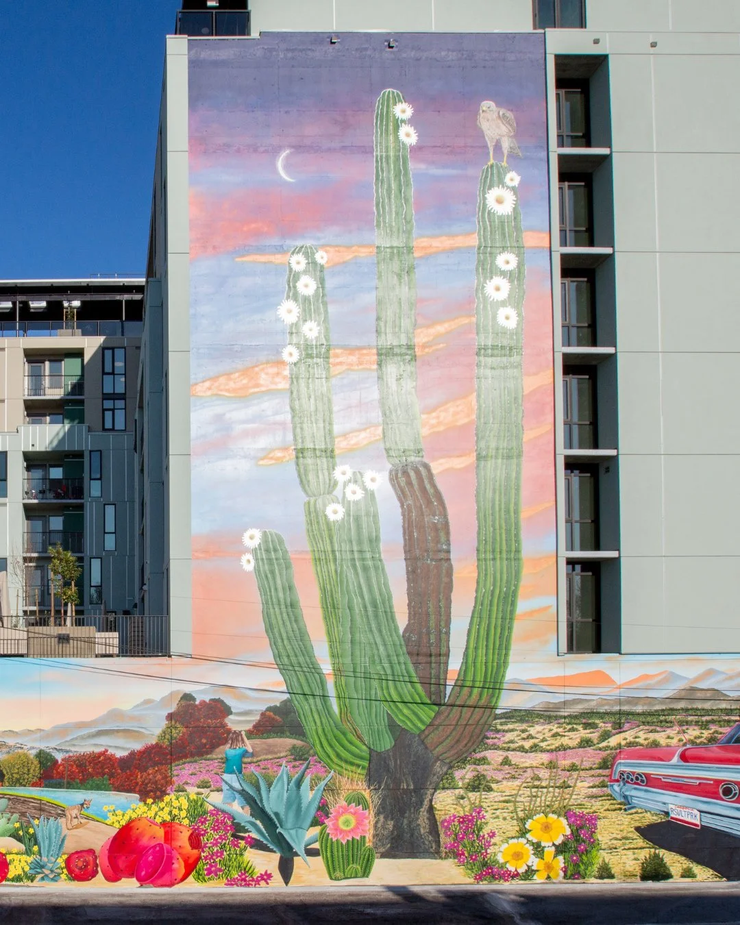 In celebration of National Artist's Day, we're featuring the incredible talent behind the Roosevelt Park mural, Shayne M. 'Quetsmo' Oseguera! 🎨 🌟⁠
⁠
A muralist from Redwood City, CA, Quetsmo&rsquo;s work celebrates the dualities of color, culture, 