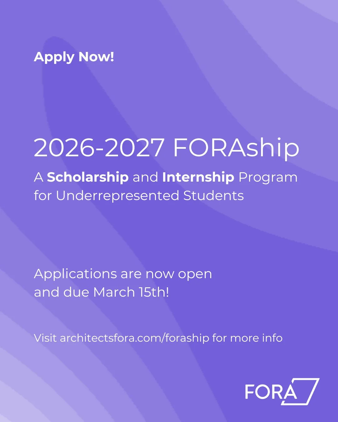At FORA, we believe an equitable profession starts with active support. The FORAship was created to uplift underrepresented architecture students through meaningful financial support, mentorship, and hands-on experience in a resident-centered, commun