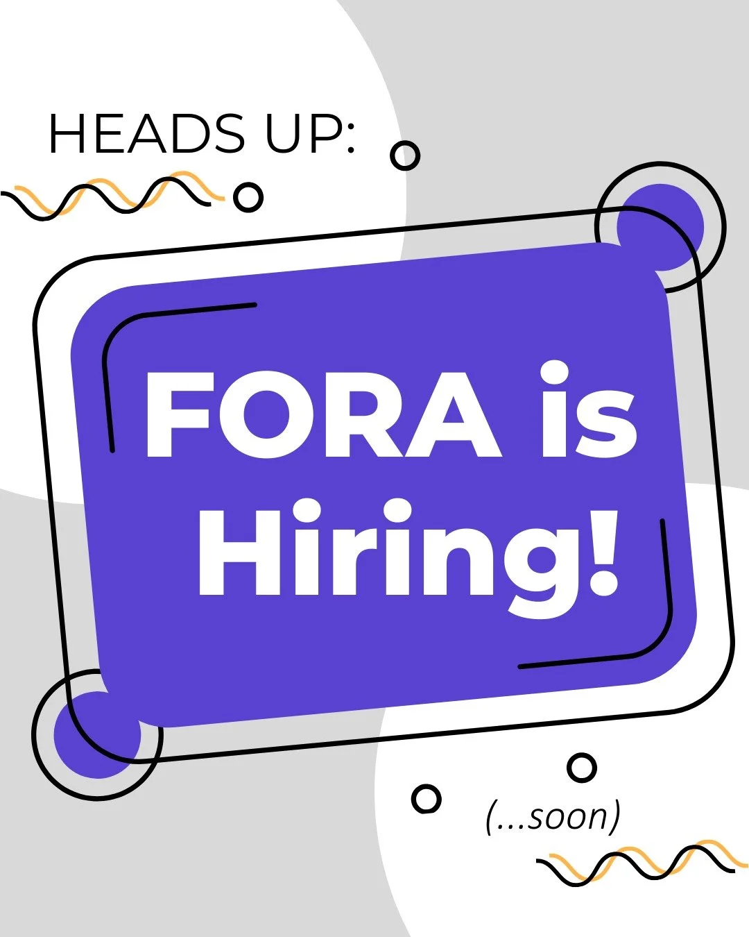 Heads up: FORA is hiring! (&hellip;soon)

FORA is opening a rare one-week application window in early January to find a ✨stellar✨ designer who&rsquo;s excited about resident-centered housing, authentic community engagement, and growing into deeper te