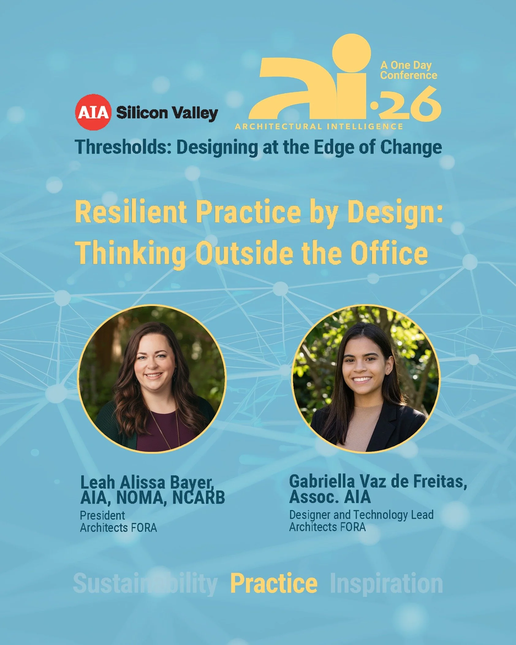 What does it mean to build an architecture practice designed for change? 👀

This Friday, FORA&rsquo;s Leah Bayer and Gabriella Vaz de Freitas will be speaking at AI.26 &mdash; AIA Silicon Valley&rsquo;s Architectural Intelligence conference &mdash; 