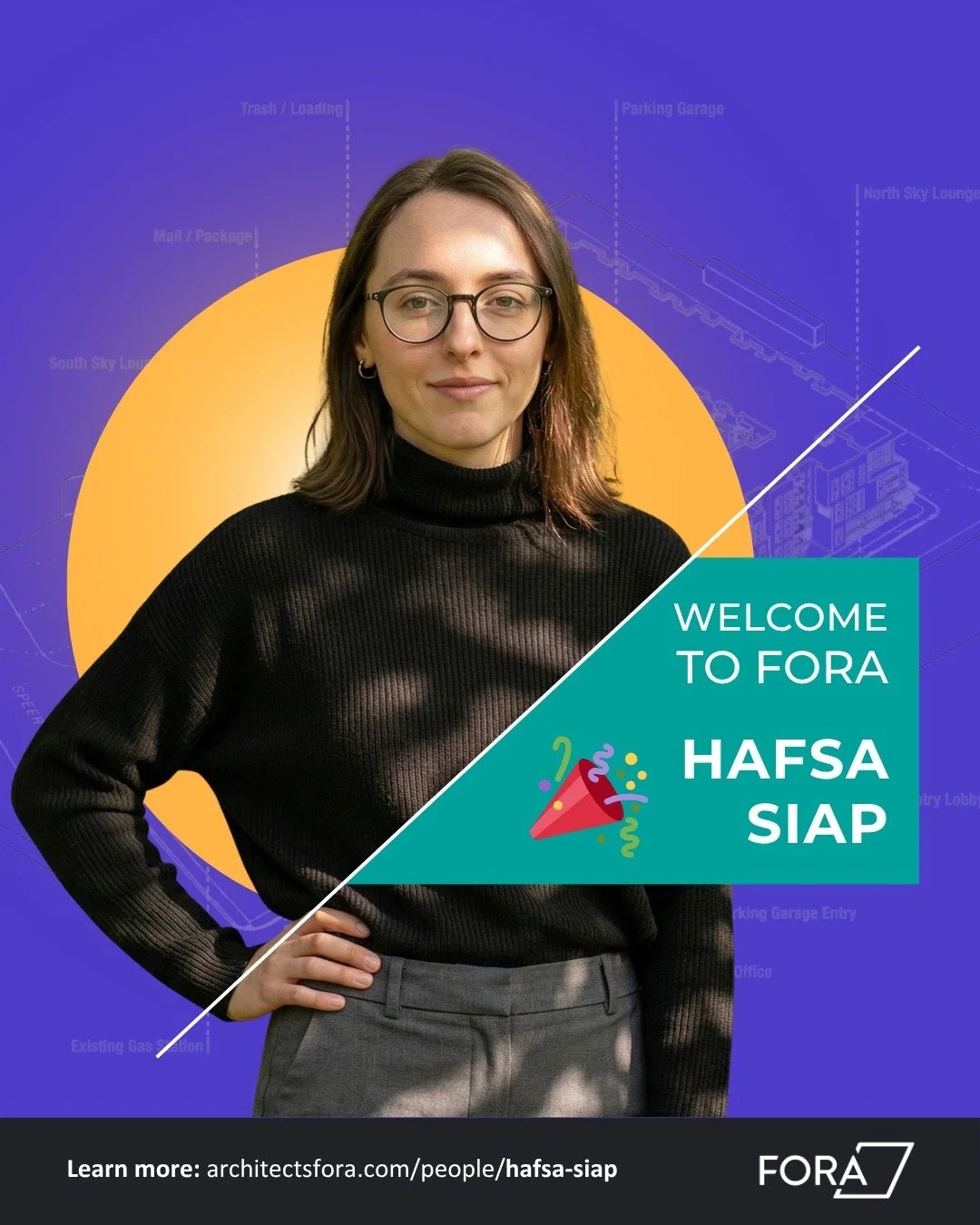 Some people join a team and quietly make everything better almost immediately. That&rsquo;s been Hafsa. 💜

We&rsquo;re a little late on this introduction, but very excited to officially welcome Hafsa Siap, Assoc. AIA, to FORA! Originally from Istanb