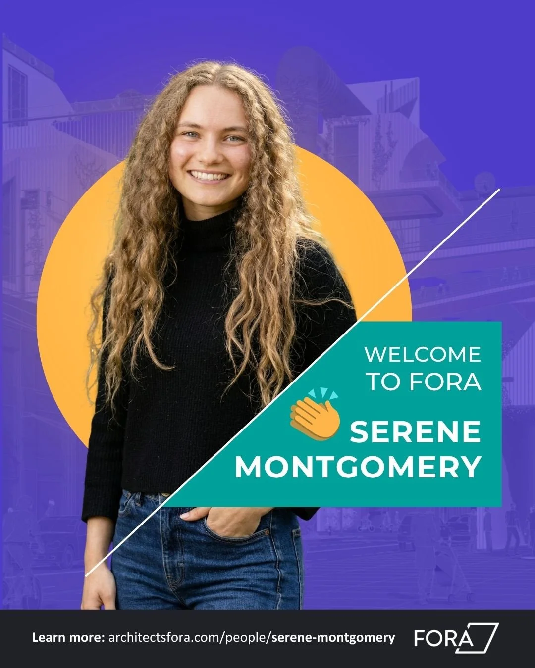 We&rsquo;ve grown, y&rsquo;all! 🎉💜⁠
⁠
We&rsquo;re excited to officially welcome Serene Montgomery to the FORA team!⁠
⁠
Joining us from Ohio just after completing her Master's degree, Serene brings a unique blend of experience in architecture, inter