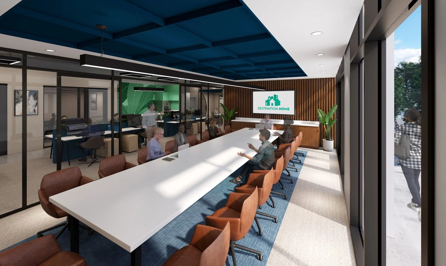 The final layer of every project is the people who use it. 🌱✨⁠
⁠
For us, a conference room begins as a rendering but comes to life when it's filled with people. Plants find a home on the table, conversations unfold, and the space becomes part of the