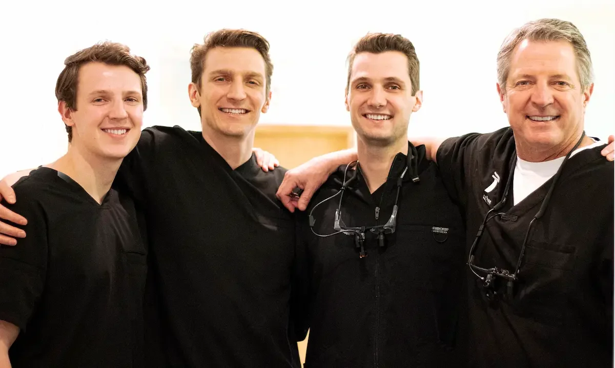 The Teuscher Dental Doctors, including Dr Michael Teuscher and his three sons, Dr Brayden, Dr Riley, and Dr Jameson Teuscher