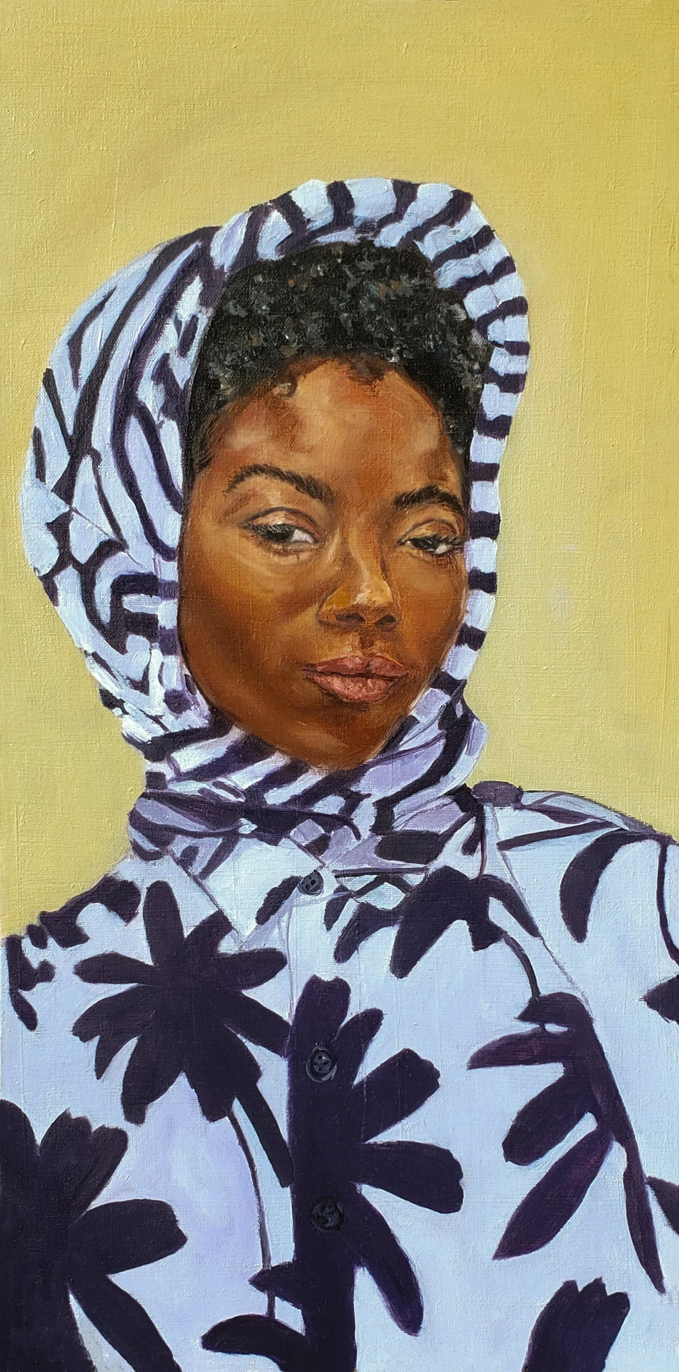 "The Purple Patterned Scarf" - SOLD