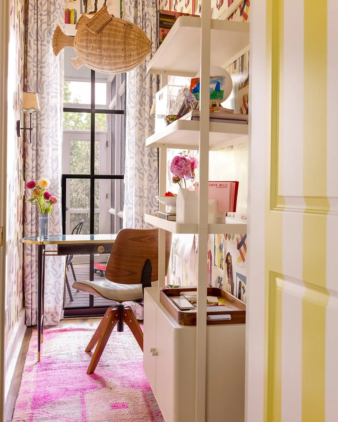 This little space used to be a dreadful utility closet (swipe for the before as proof). Now it’s my office, and one of my favorite places in our home. It’s not even 4 whole feet wide (43” to be exact!), but it’s a joyful perch