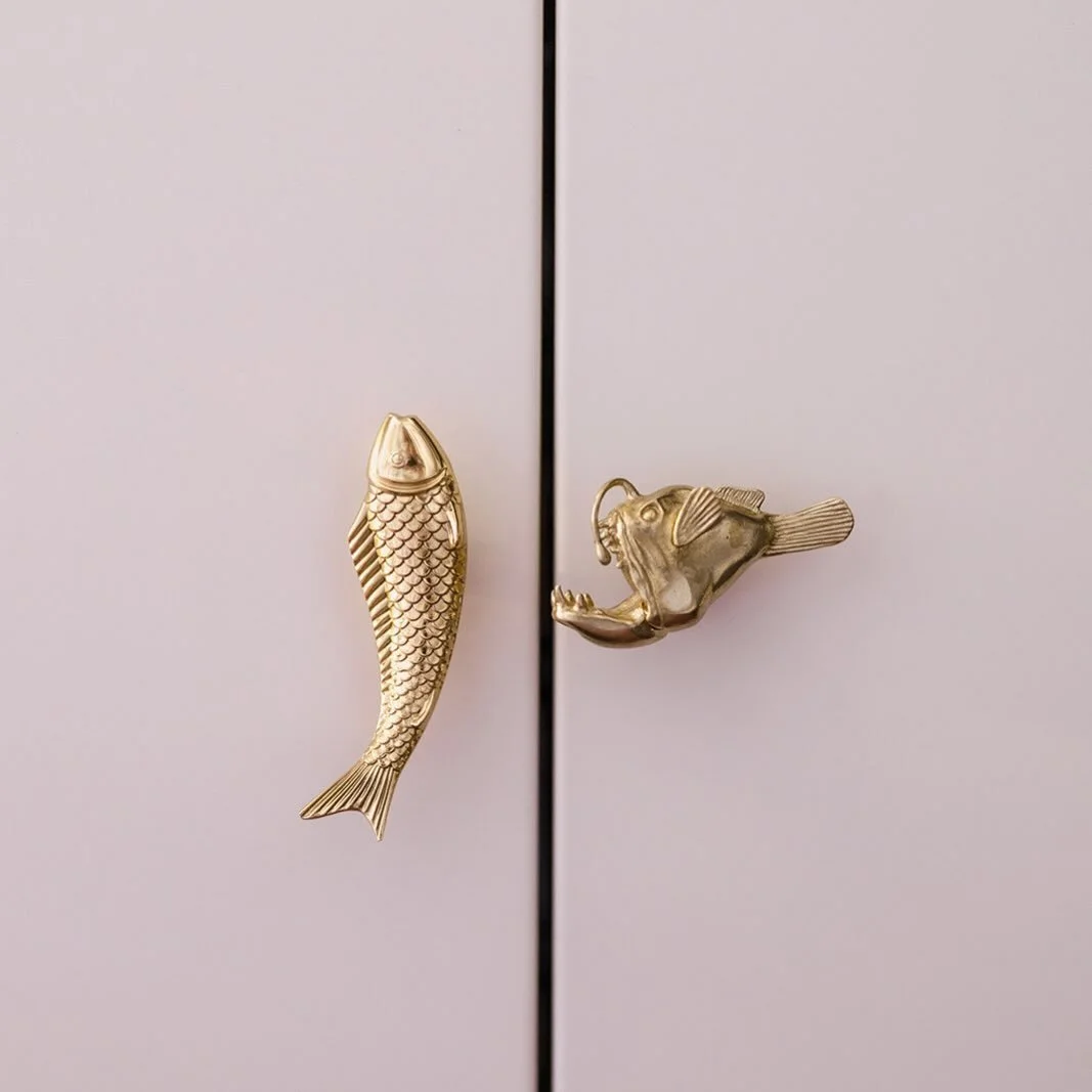 We&rsquo;re working on a project in Mobile, AL right now and our fun-loving clients picked out the most amazing fish hardware. I cannot wait to show you the finished project in early 2026. 
In the meantime, I used a couple of the leftover samples to 