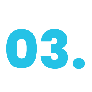 Blue number '03.' on a black background.