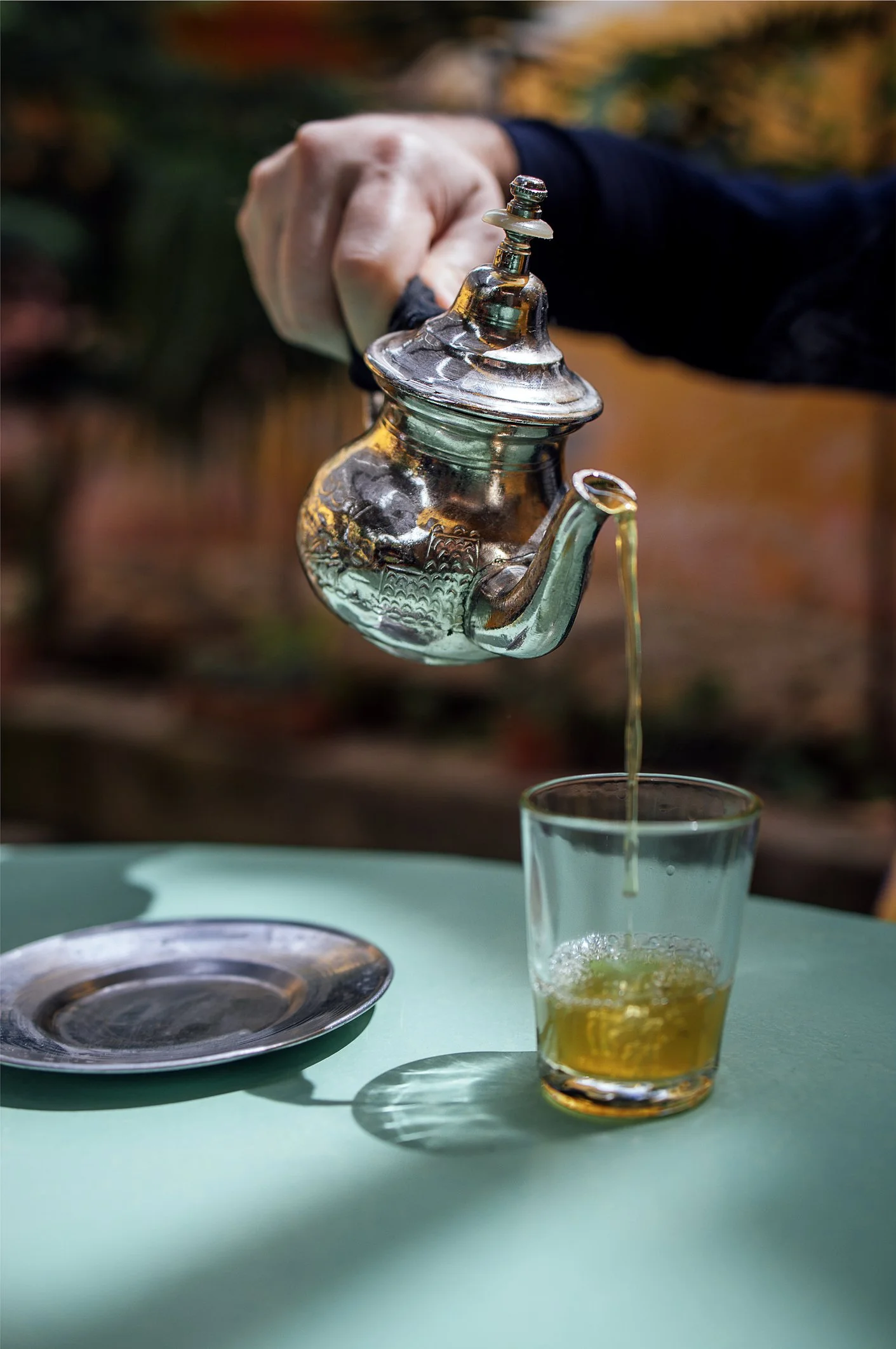 Traditional Moroccan tea in Riad