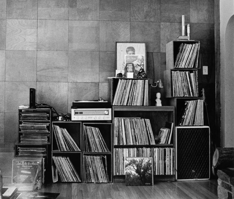 nat baldwin's record collection, 35mm film. self developed+gelatin silver printed. 2014. kittery, me