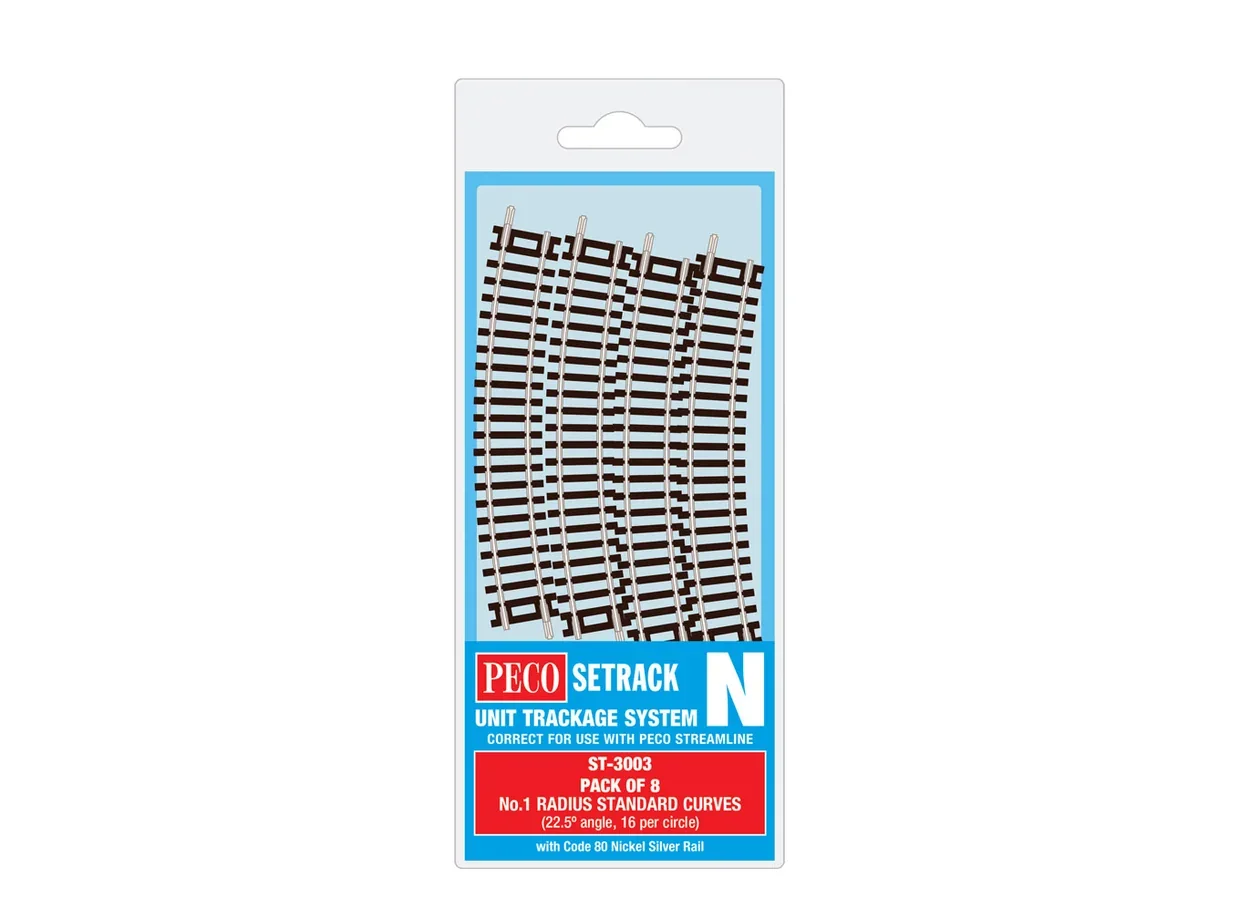 N Gauge ST 3003 No 1 Radius Standard Curve set.